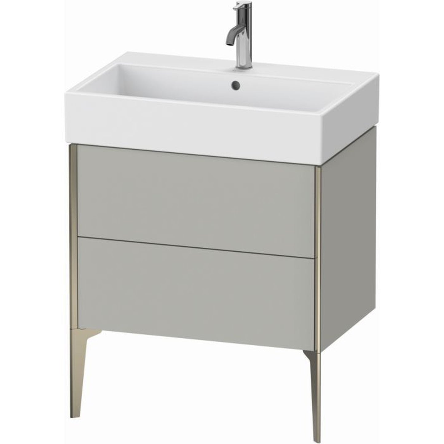 Duravit Xviu 27" x 19" x 18" Two Drawer Floorstanding Vanity Unit, Concrete Grey Matt (XV45350B107)