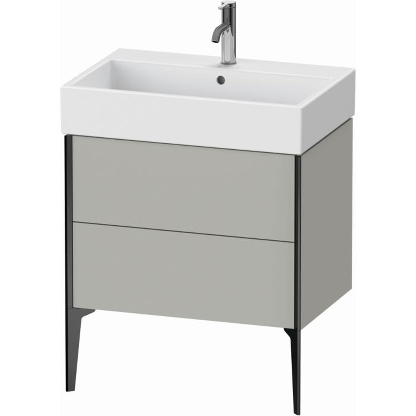 Duravit Xviu 27" x 19" x 18" Two Drawer Floorstanding Vanity Unit, Concrete Grey Matt (XV45350B207)