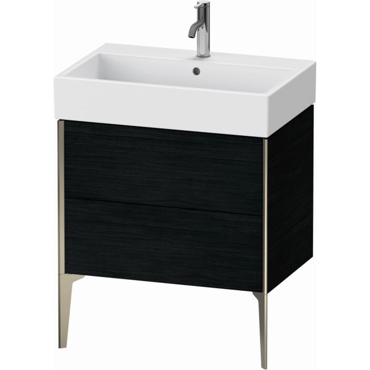 Duravit Xviu 27" x 19" x 18" Two Drawer Floorstanding Vanity Unit, Oak Black (XV45350B116)