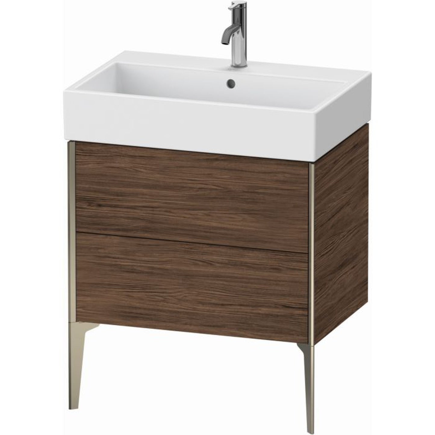 Duravit Xviu 27" x 19" x 18" Two Drawer Floorstanding Vanity Unit, Walnut Dark (XV45350B121)