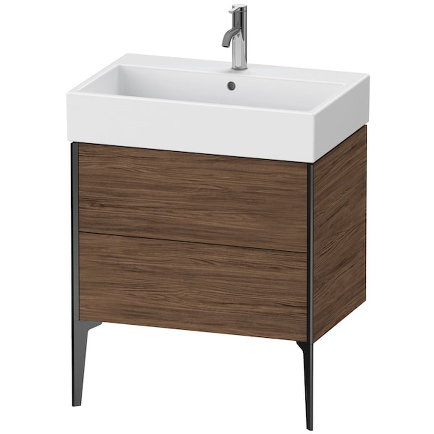 Duravit Xviu 27" x 19" x 18" Two Drawer Floorstanding Vanity Unit, Walnut Dark (XV45350B221)
