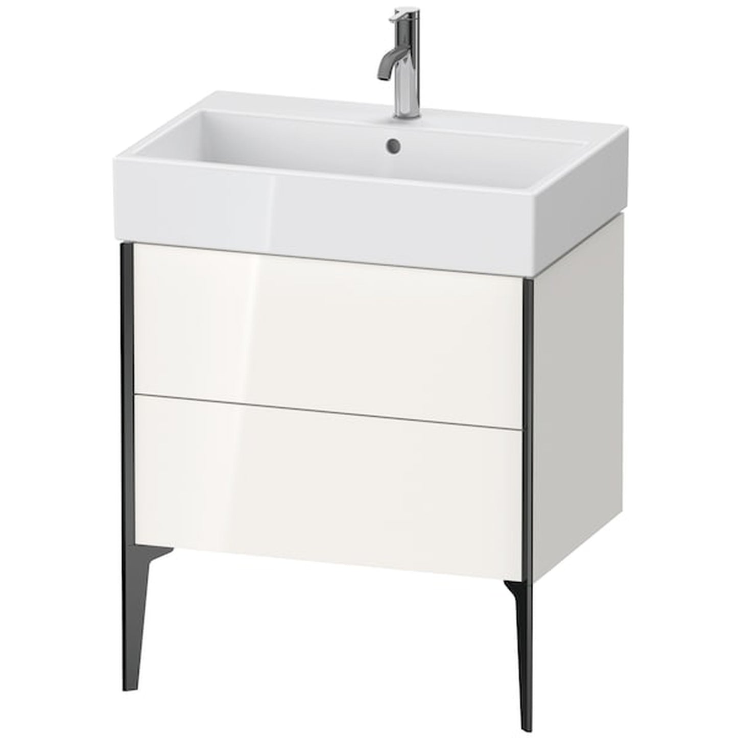 Duravit Xviu 27" x 19" x 18" Two Drawer Floorstanding Vanity Unit, White High Gloss (XV45350B222)
