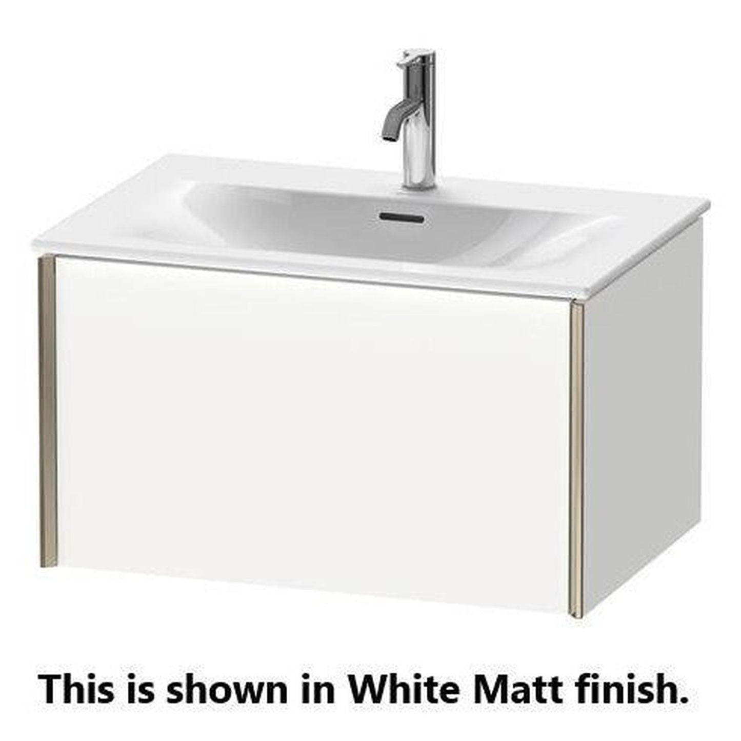 Duravit Xviu 28" x 16" x 19" One Drawer Wall-Mount Vanity Unit, Flannel Grey Satin Matt Lacquer (XV40330B190)