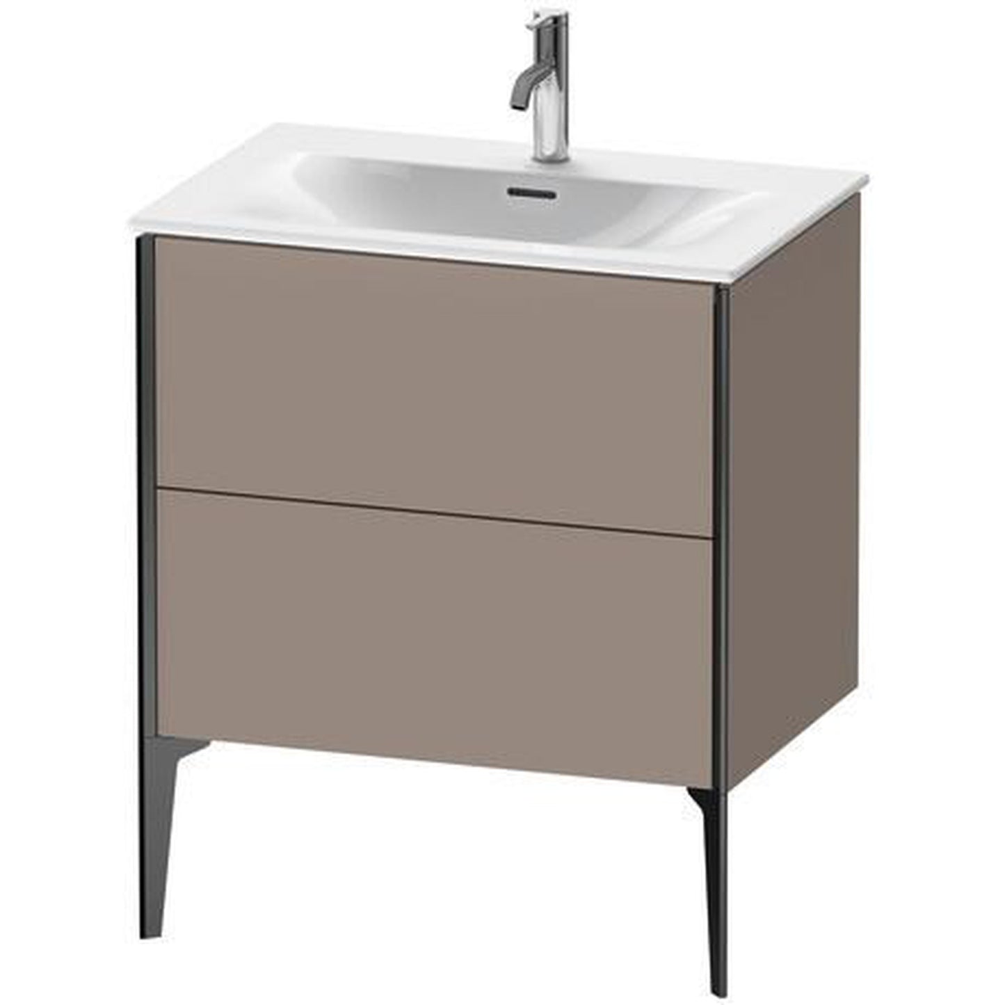 Duravit Xviu 28" x 23" x 19" One Drawer Floorstanding Vanity Unit, Basalt Matt (XV43010B243)