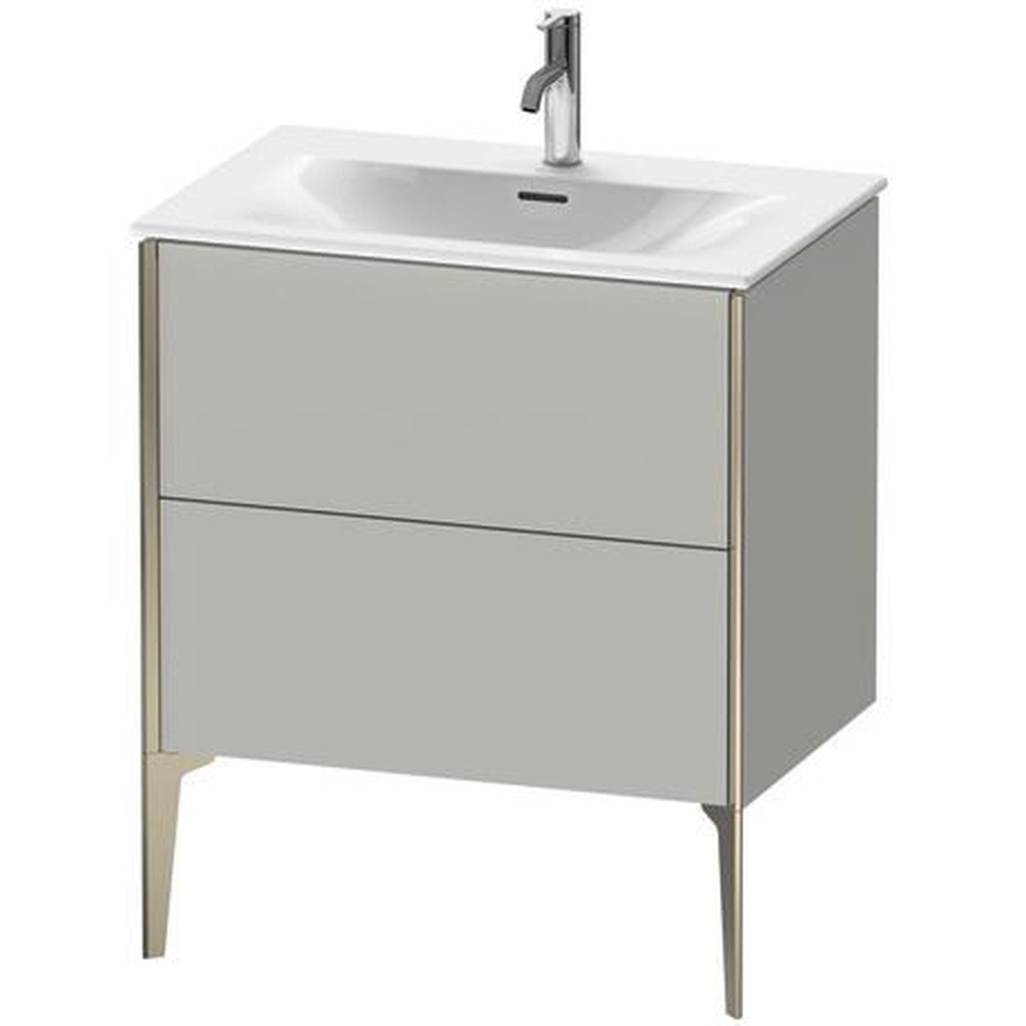 Duravit Xviu 28" x 23" x 19" One Drawer Floorstanding Vanity Unit, Concrete Grey Matt (XV43010B107)