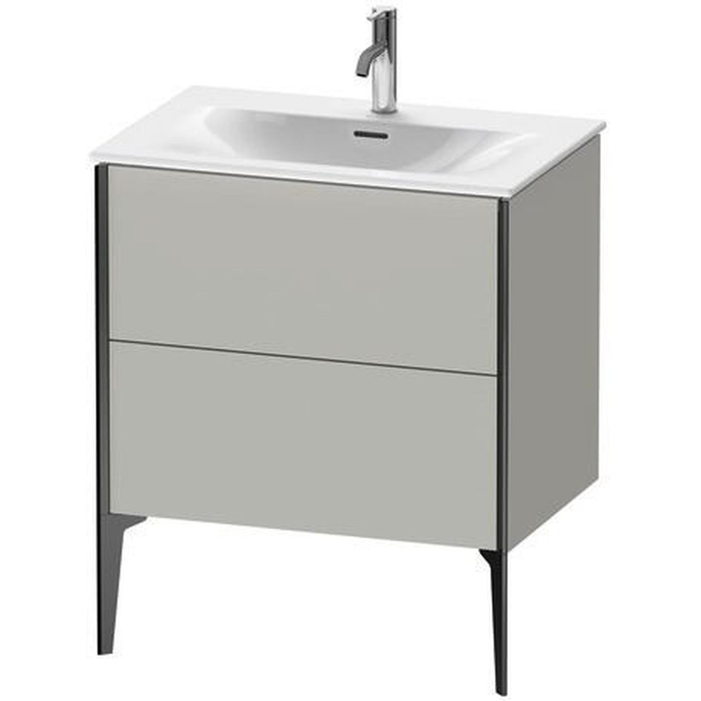 Duravit Xviu 28" x 23" x 19" One Drawer Floorstanding Vanity Unit, Concrete Grey Matt (XV43010B207)