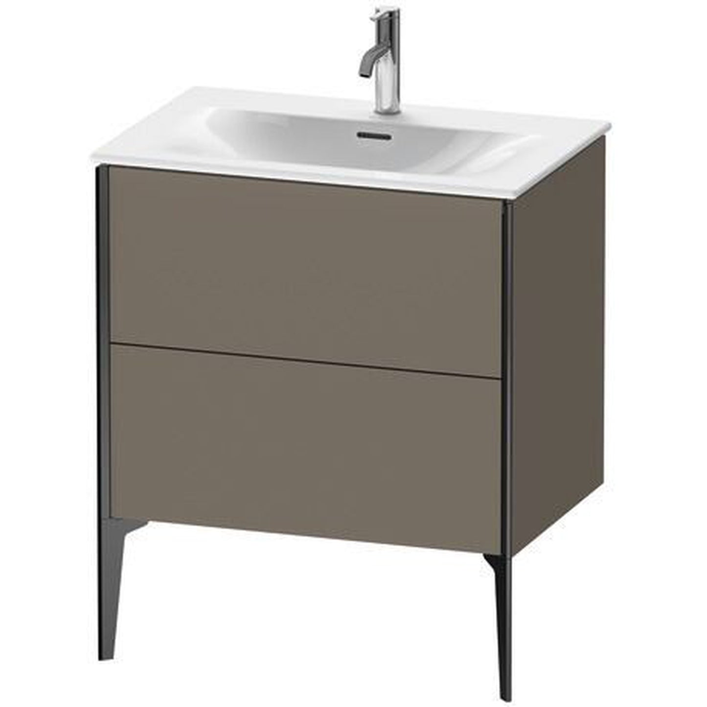Duravit Xviu 28" x 23" x 19" One Drawer Floorstanding Vanity Unit, Flannel Grey Satin Matt Lacquer (XV43010B290)