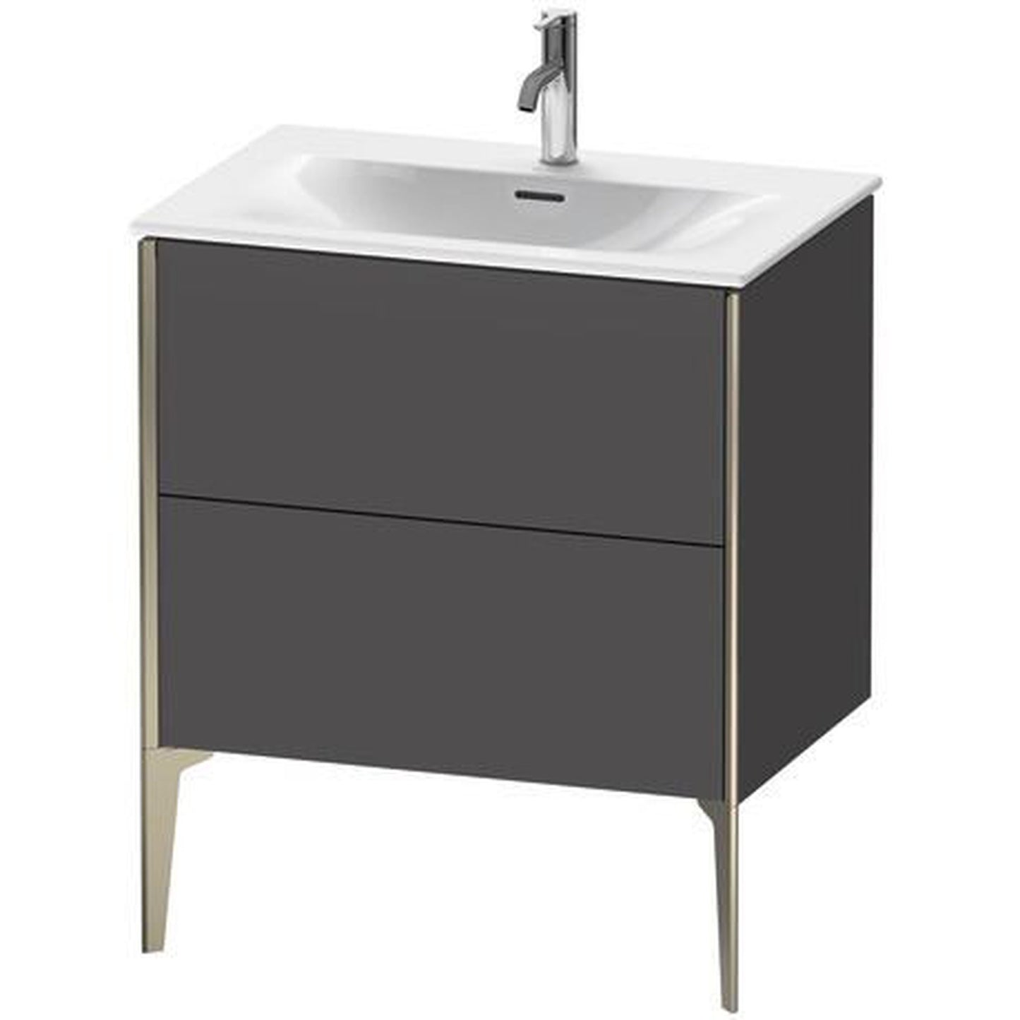 Duravit Xviu 28" x 23" x 19" One Drawer Floorstanding Vanity Unit, Graphite Matt (XV43010B149)