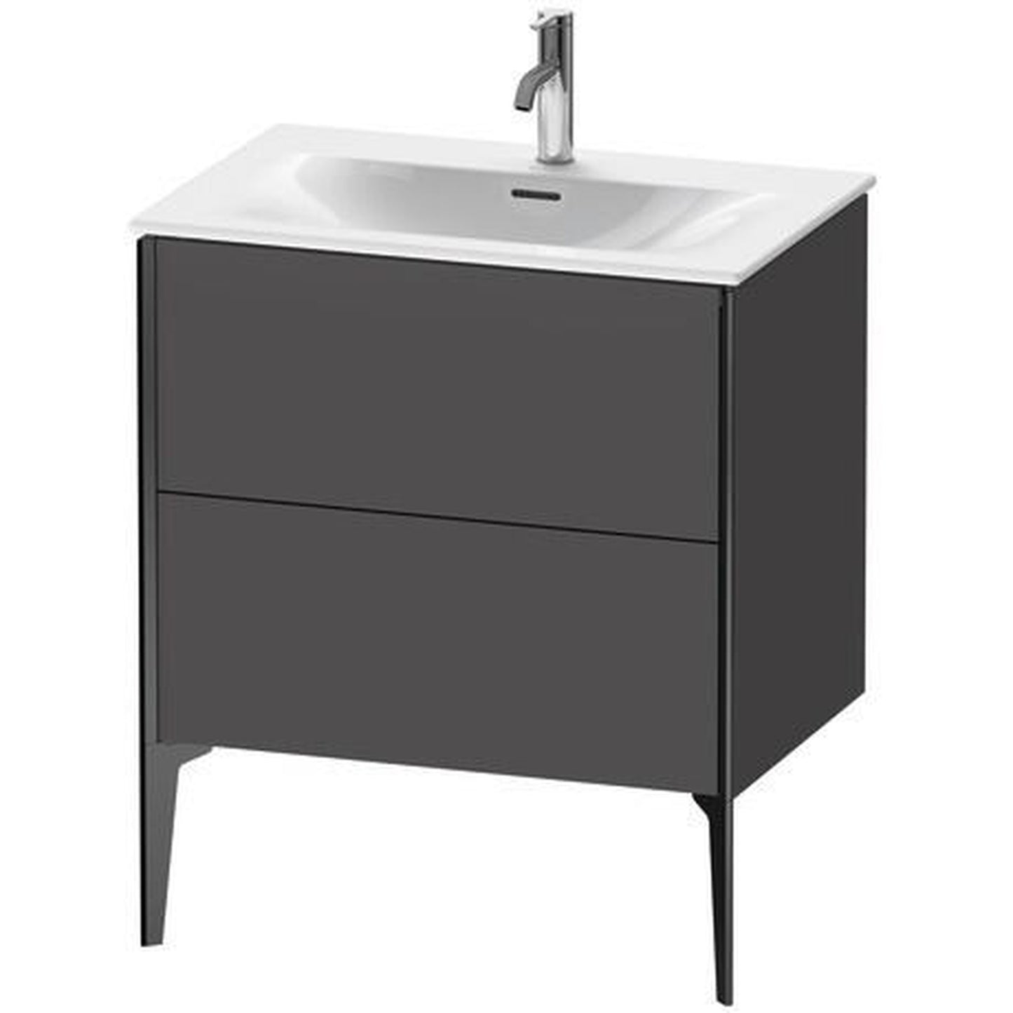 Duravit Xviu 28" x 23" x 19" One Drawer Floorstanding Vanity Unit, Graphite Matt (XV43010B249)