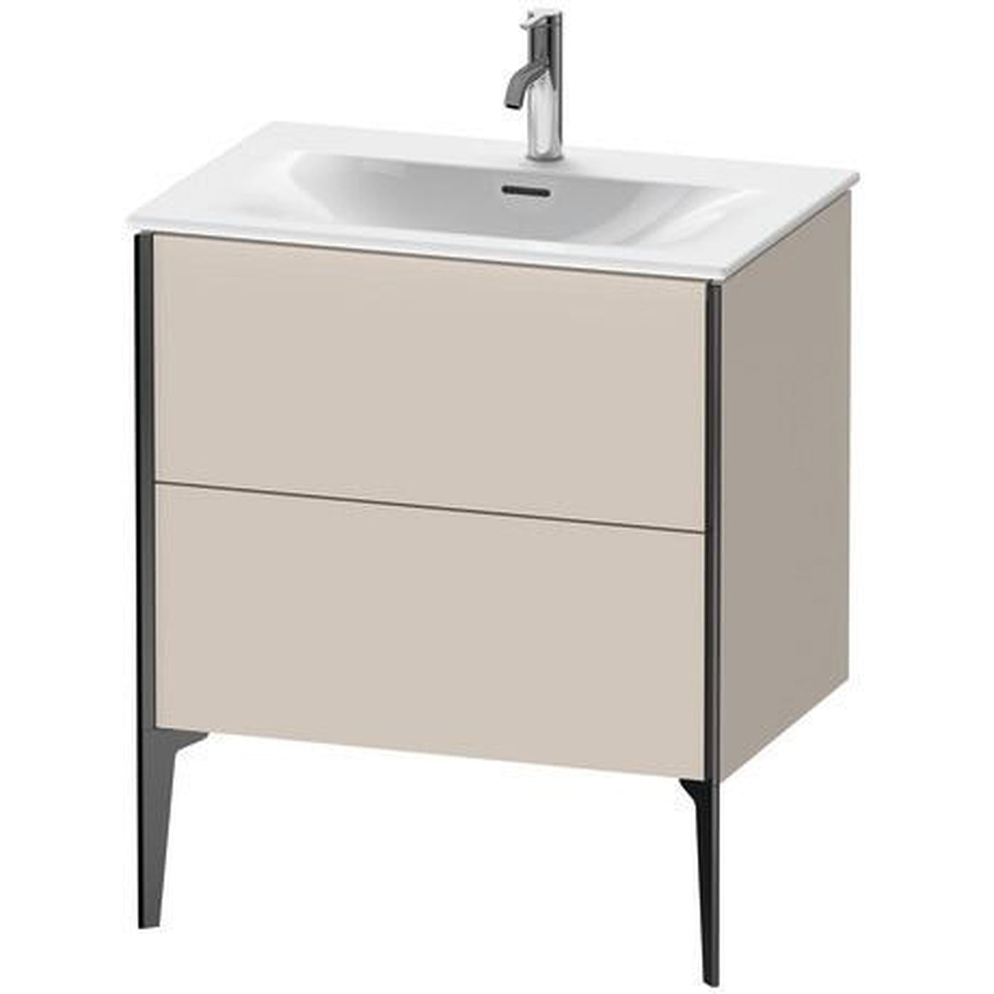 Duravit Xviu 28" x 23" x 19" One Drawer Floorstanding Vanity Unit, Taupe Matt (XV43010B291)