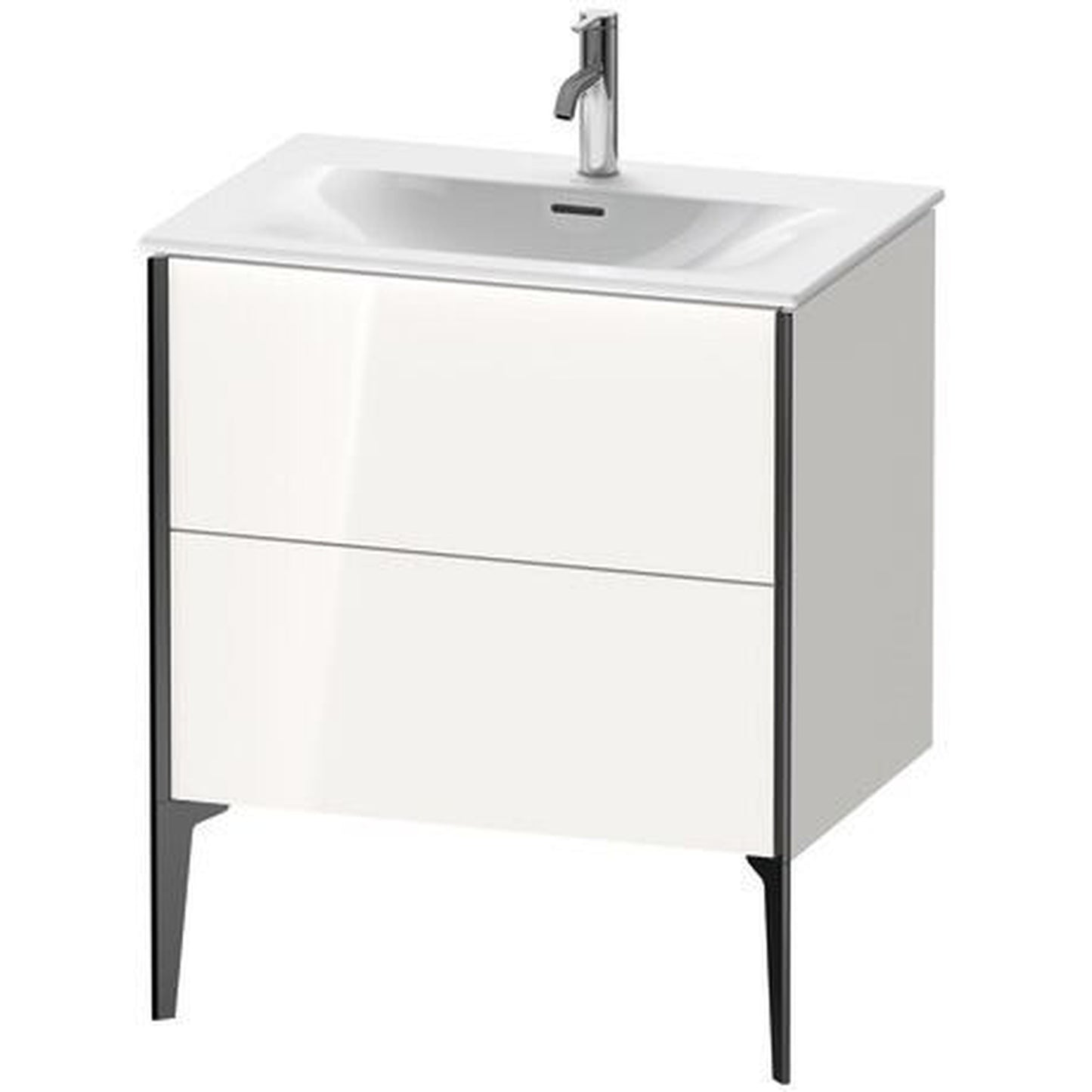 Duravit Xviu 28" x 23" x 19" One Drawer Floorstanding Vanity Unit, White High Gloss Lacquer (XV43010B285)
