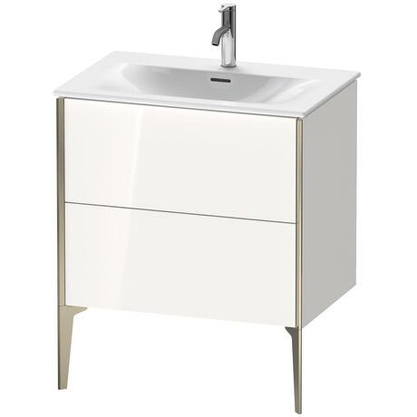 Duravit Xviu 28" x 23" x 19" One Drawer Floorstanding Vanity Unit, White High Gloss (XV43010B122)