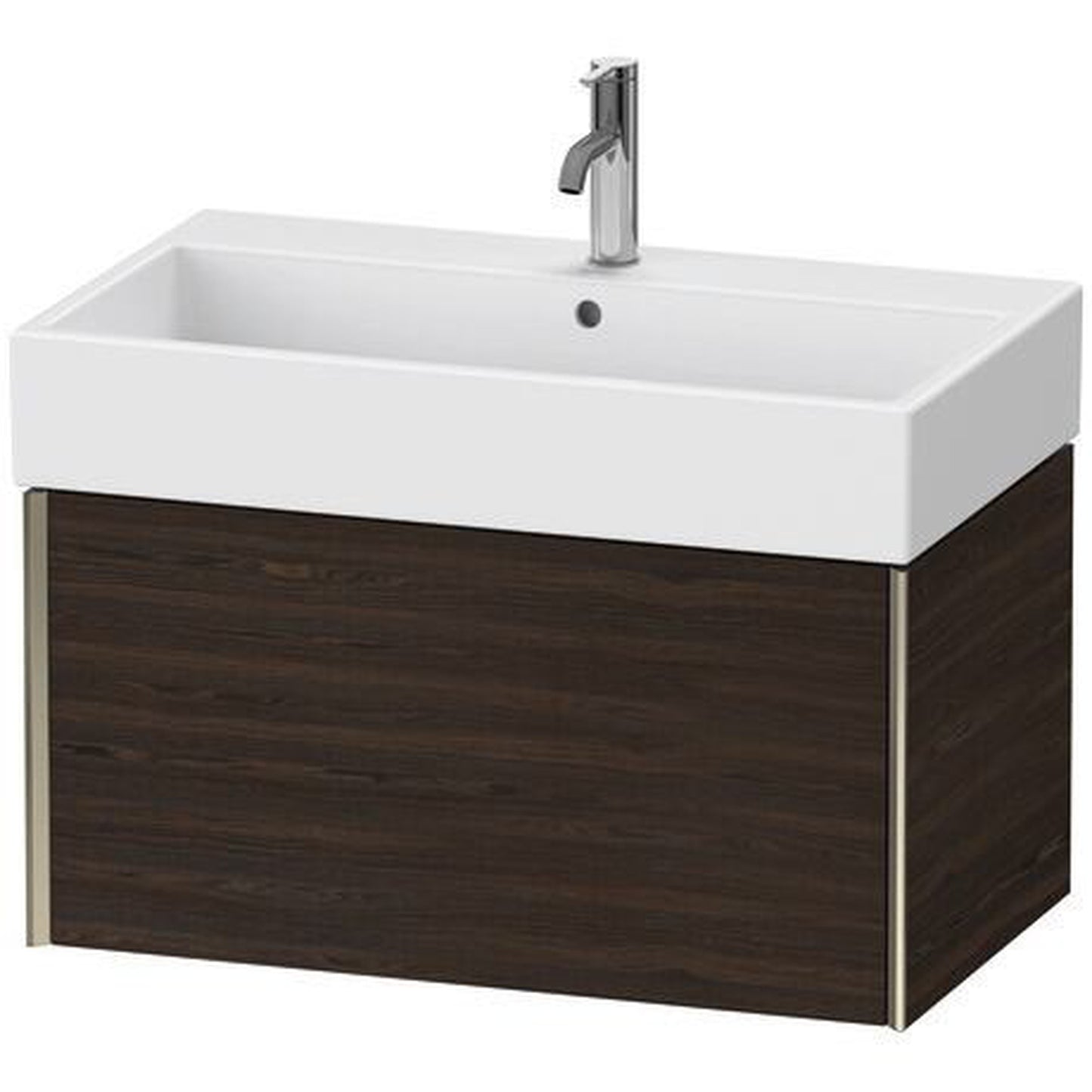 Duravit Xviu 31" x 16" x 18" One Drawer Wall-Mount Vanity Unit, Brushed Walnut Real Wood Veneer (XV42360B169)