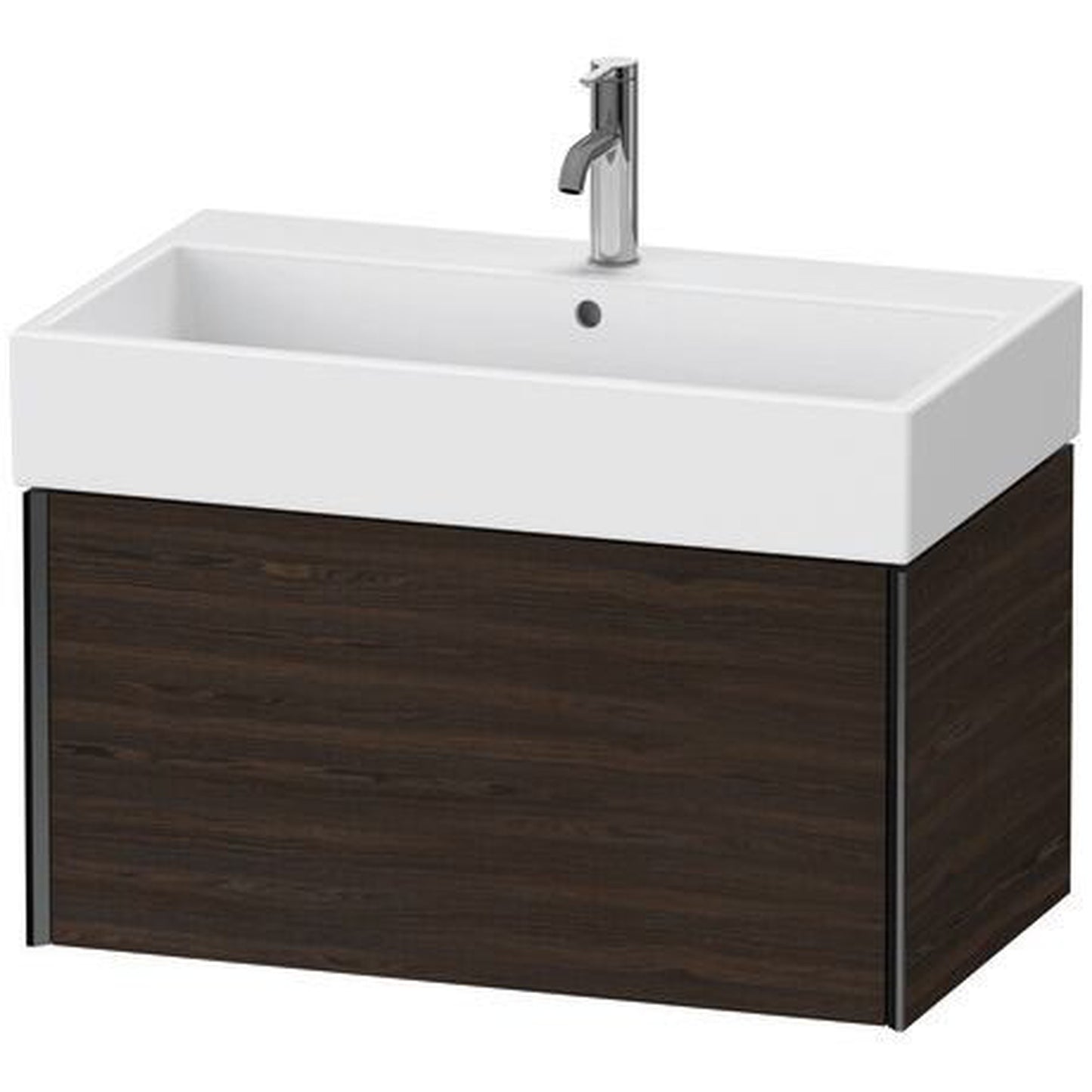 Duravit Xviu 31" x 16" x 18" One Drawer Wall-Mount Vanity Unit, Brushed Walnut Real Wood Veneer (XV42360B269)