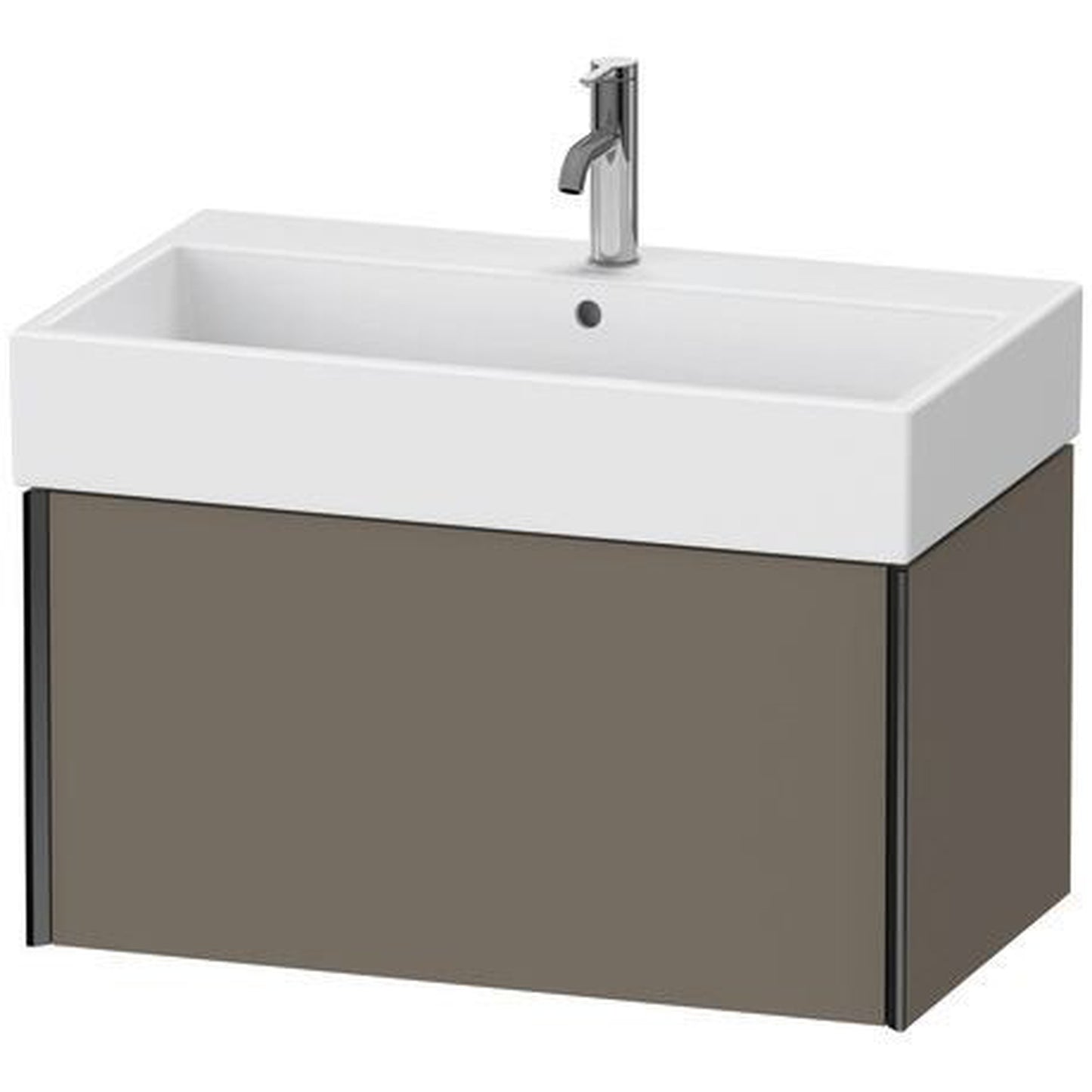 Duravit Xviu 31" x 16" x 18" One Drawer Wall-Mount Vanity Unit, Flannel Grey Satin Matt Lacquer (XV42360B290)
