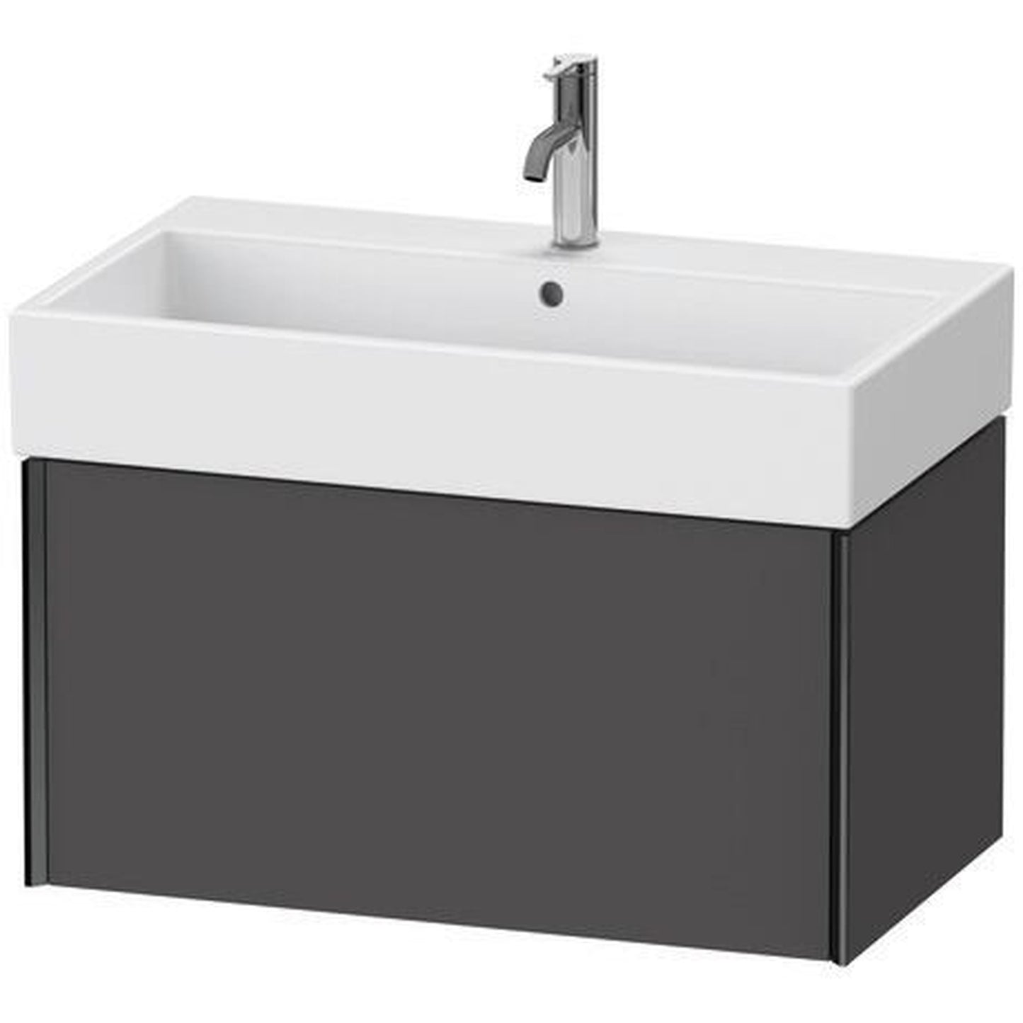 Duravit Xviu 31" x 16" x 18" One Drawer Wall-Mount Vanity Unit, Graphite Matt (XV42360B249)