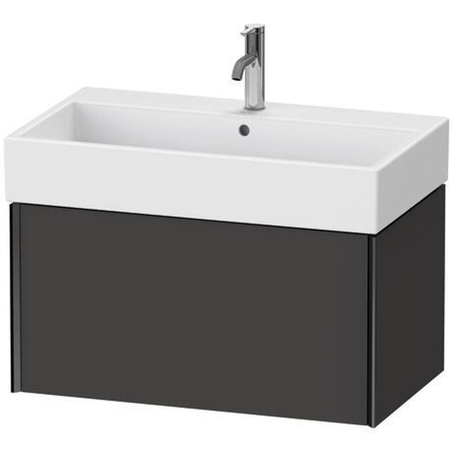 Duravit Xviu 31" x 16" x 18" One Drawer Wall-Mount Vanity Unit, Graphite Super Matt (XV42360B280)