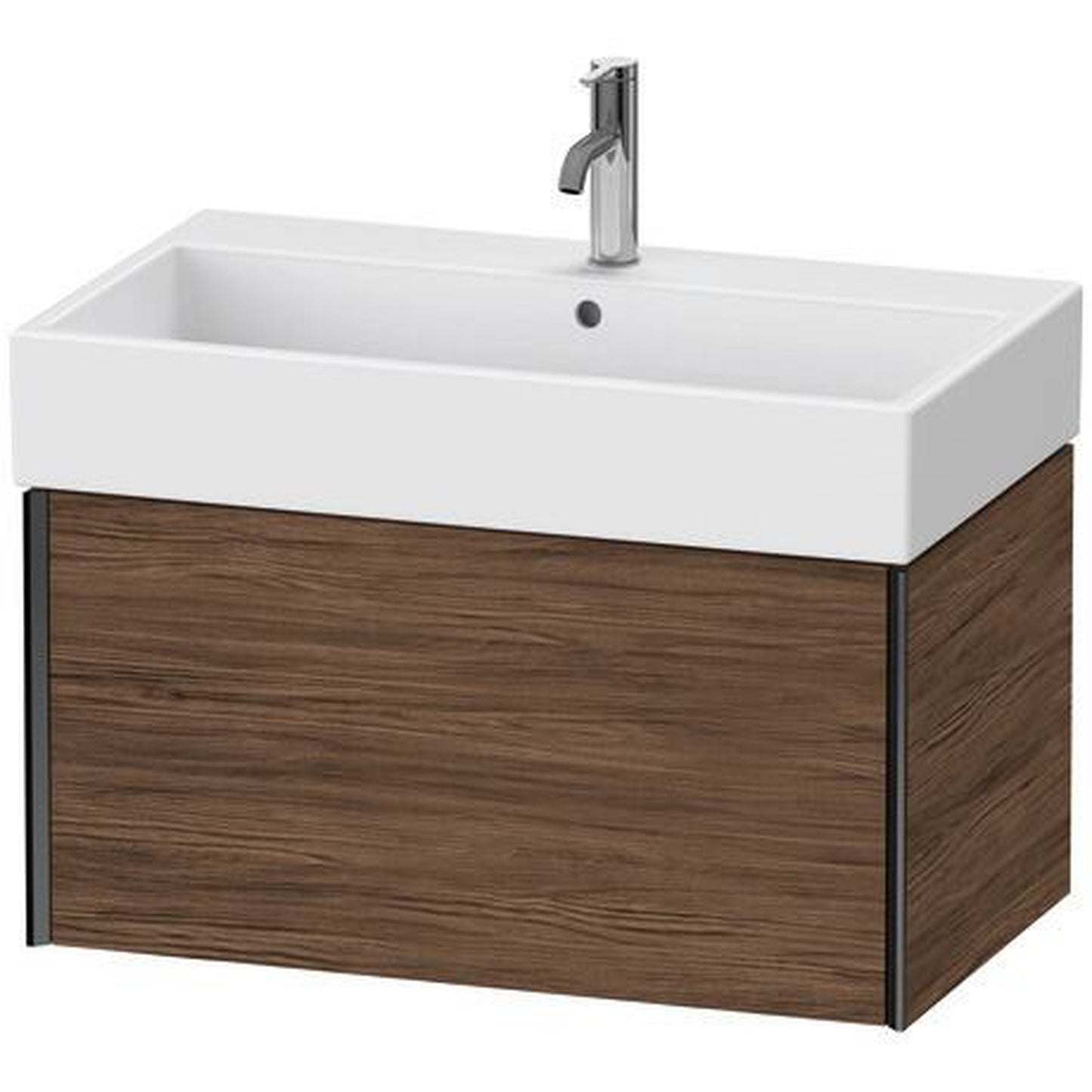 Duravit Xviu 31" x 16" x 18" One Drawer Wall-Mount Vanity Unit, Walnut Dark (XV42360B221)