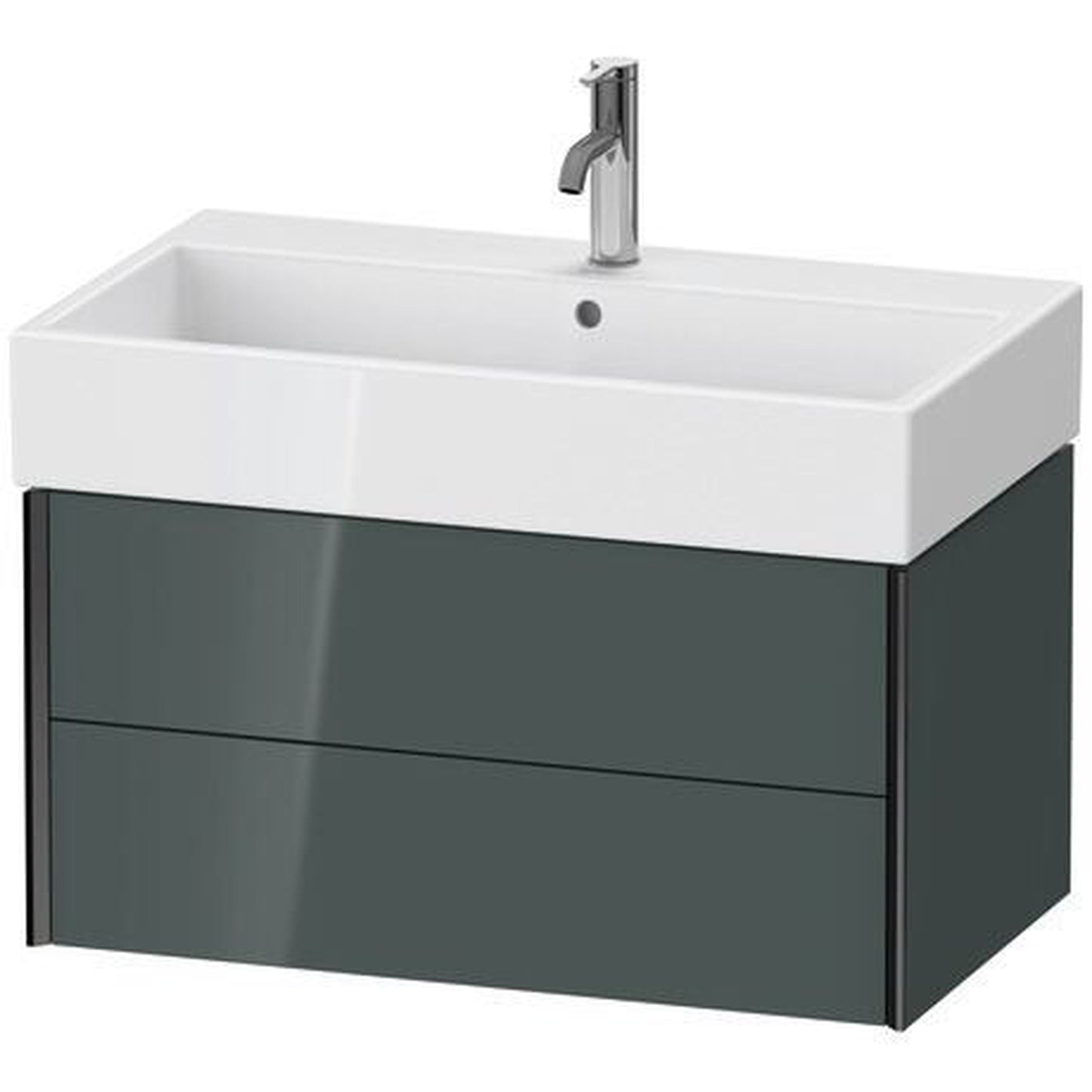 Duravit Xviu 31" x 16" x 18" Two Drawer Wall-Mount Vanity Unit, Dolomiti Grey High Gloss Lacquer (XV43360B238)