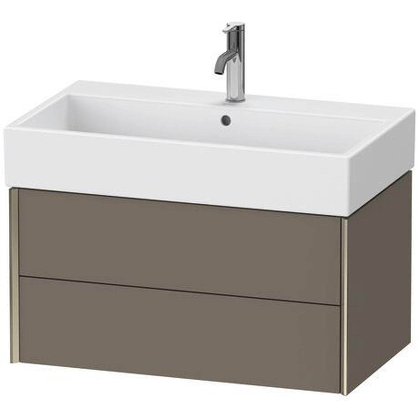 Duravit Xviu 31" x 16" x 18" Two Drawer Wall-Mount Vanity Unit, Flannel Grey Satin Matt Lacquer (XV43360B190)