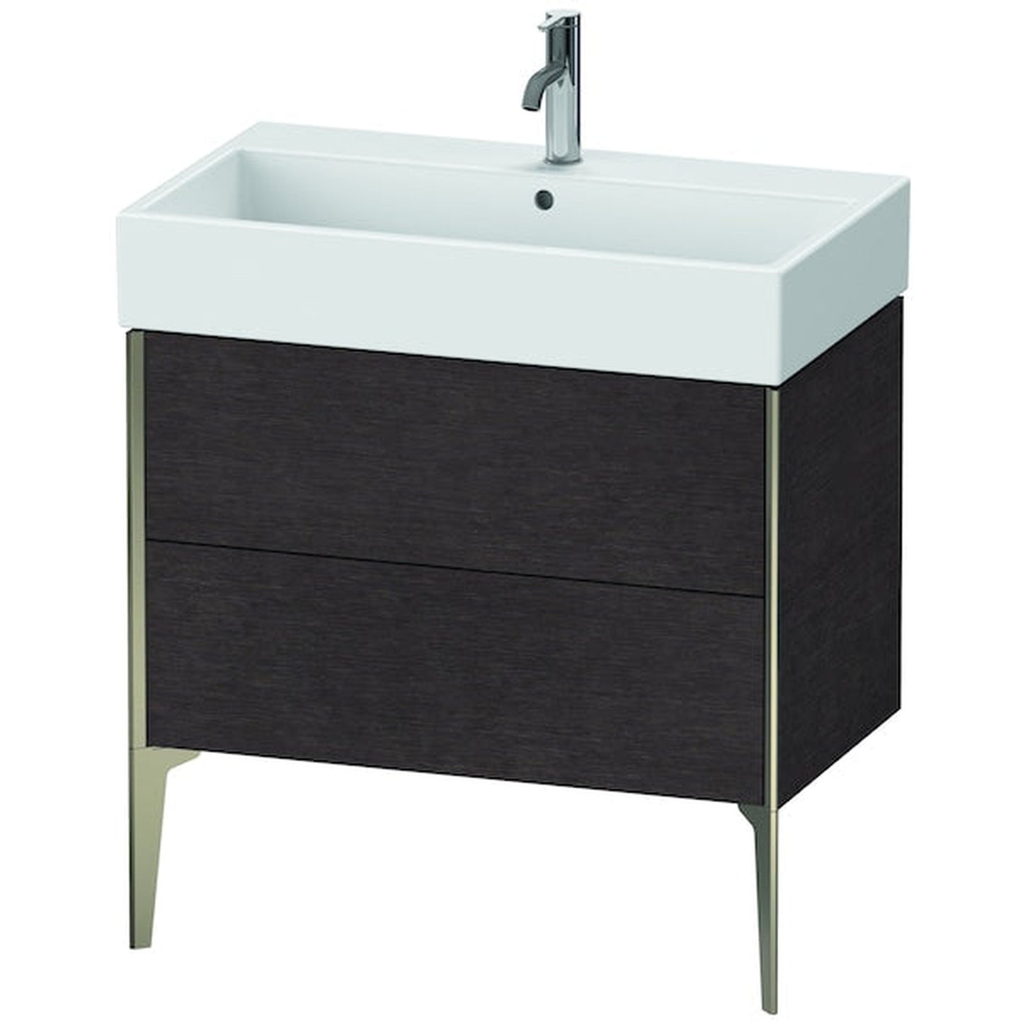 Duravit Xviu 31" x 19" x 18" Two Drawer Floorstanding Vanity Unit, Brushed Dark Oak Real Wood Veneer (XV45360B172)
