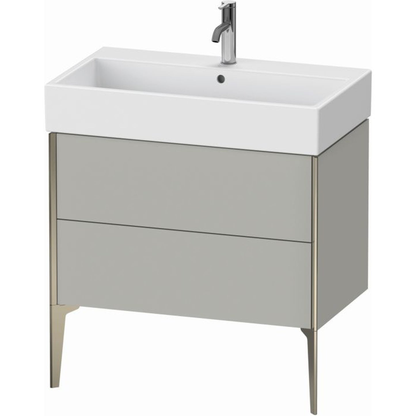 Duravit Xviu 31" x 19" x 18" Two Drawer Floorstanding Vanity Unit, Concrete Grey Matt (XV45360B107)