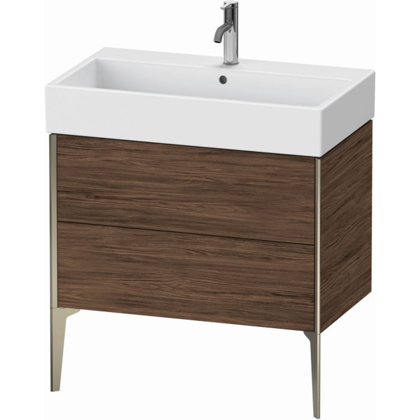 Duravit Xviu 31" x 19" x 18" Two Drawer Floorstanding Vanity Unit, Walnut Dark (XV45360B121)
