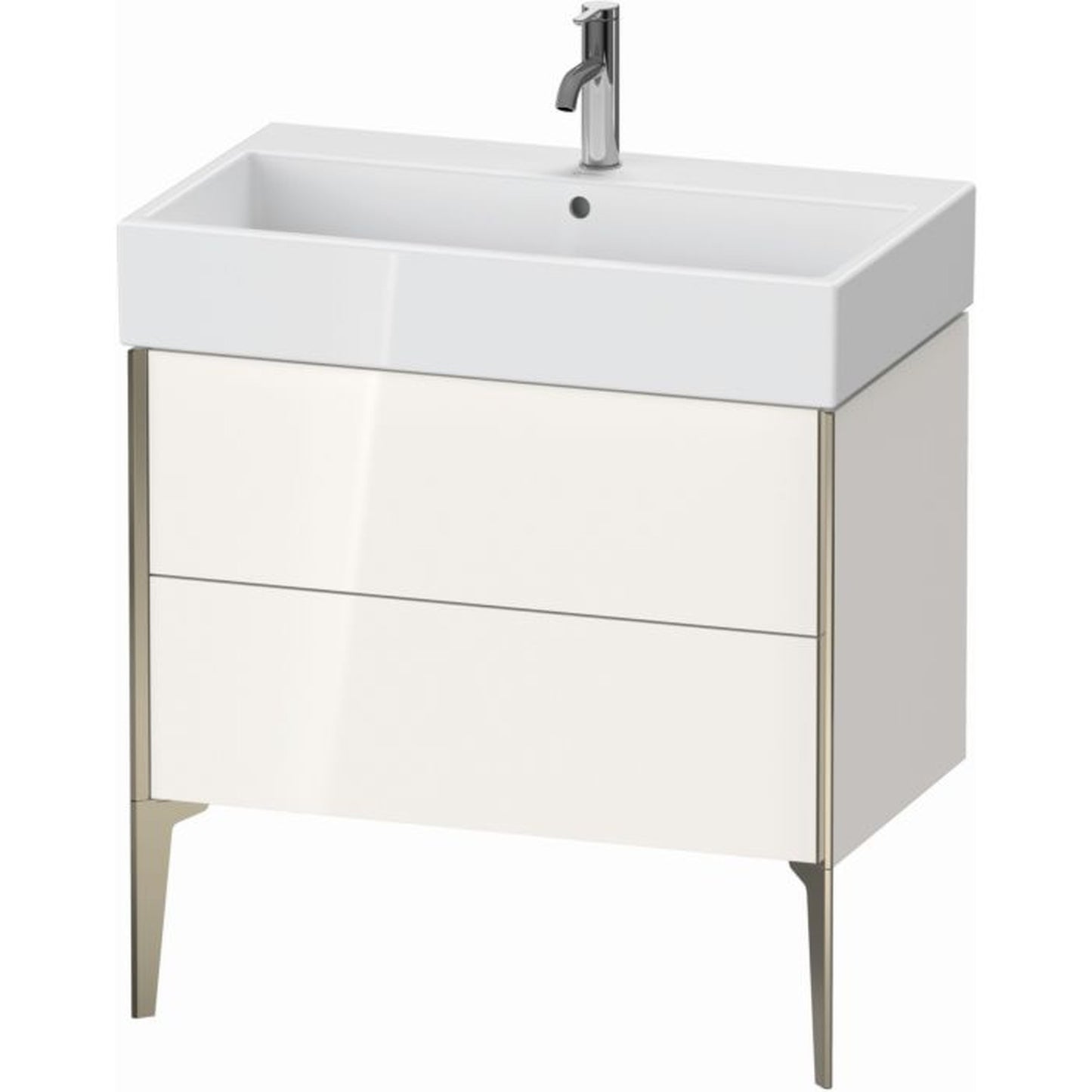 Duravit Xviu 31" x 19" x 18" Two Drawer Floorstanding Vanity Unit, White High Gloss (XV45360B122)