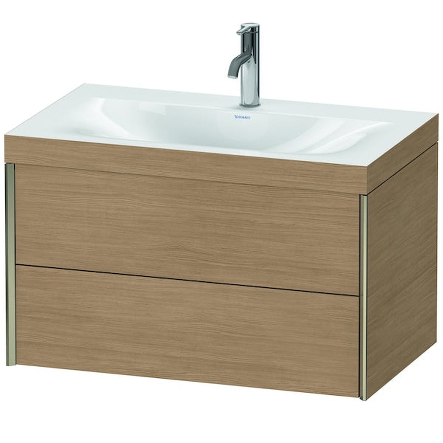 Duravit Xviu 31" x 20" x 19" Two Drawer C-Bonded Wall-Mount Vanity Kit With One Tap Hole, European Oak (XV4615OB152C)