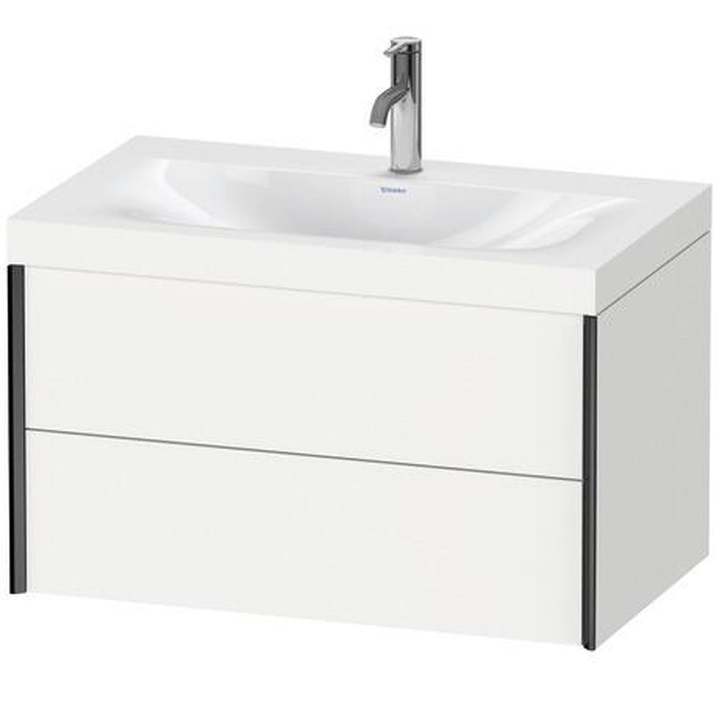 Duravit Xviu 31" x 20" x 19" Two Drawer C-Bonded Wall-Mount Vanity Kit With One Tap Hole, White (XV4615OB218C)