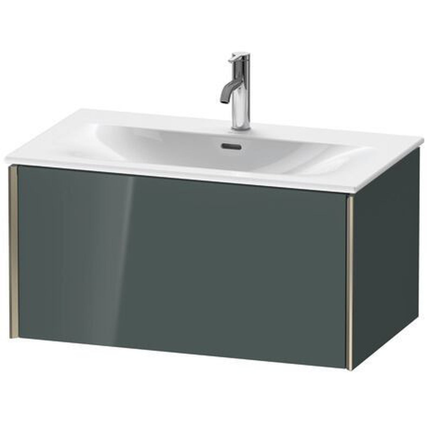 Duravit Xviu 32" x 16" x 19" One Drawer Wall-Mount Vanity Unit, Dolomiti Grey High Gloss Lacquer (XV40340B138)