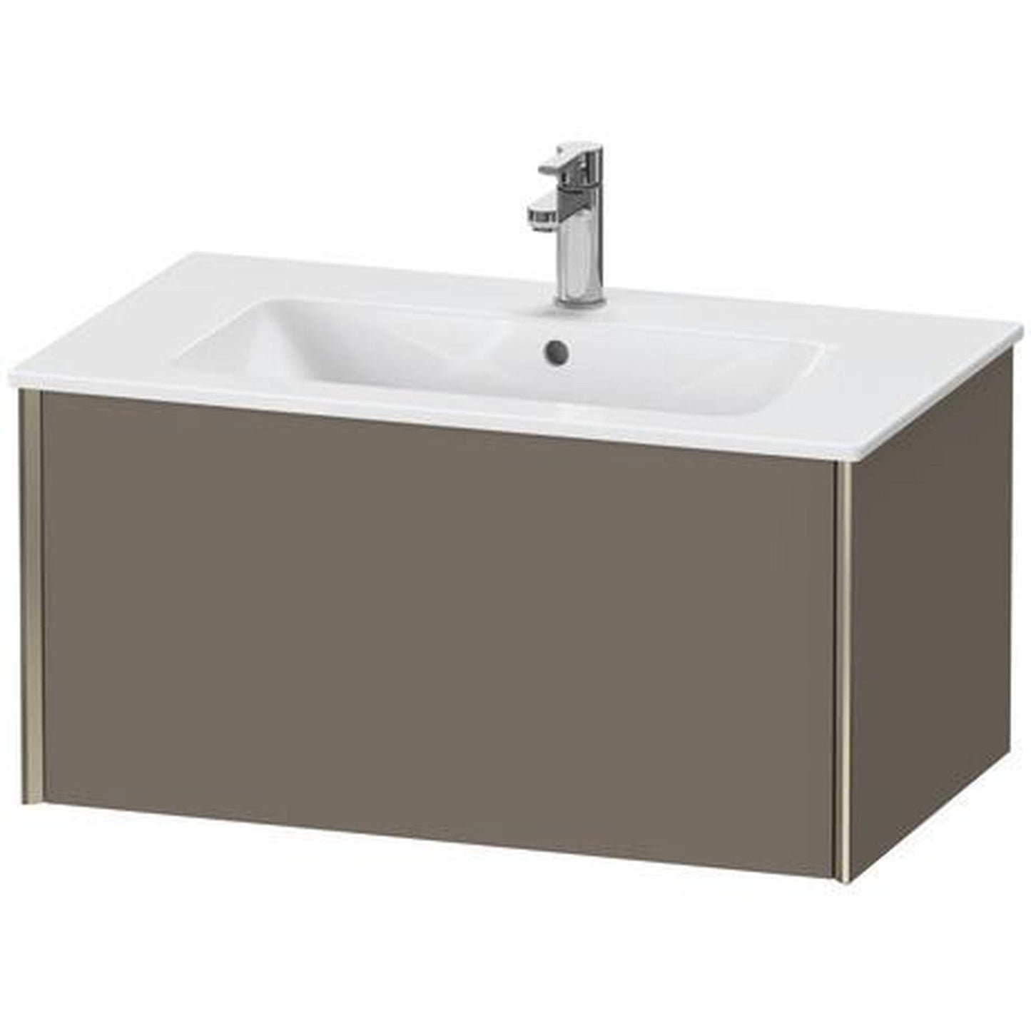 Duravit Xviu 32" x 16" x 19" One Drawer Wall-Mount Vanity Unit, Flannel Grey Satin Matt Lacquer (XV40260B190)