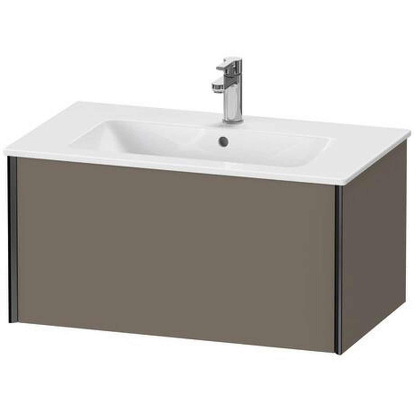 Duravit Xviu 32" x 16" x 19" One Drawer Wall-Mount Vanity Unit, Flannel Grey Satin Matt Lacquer (XV40260B290)
