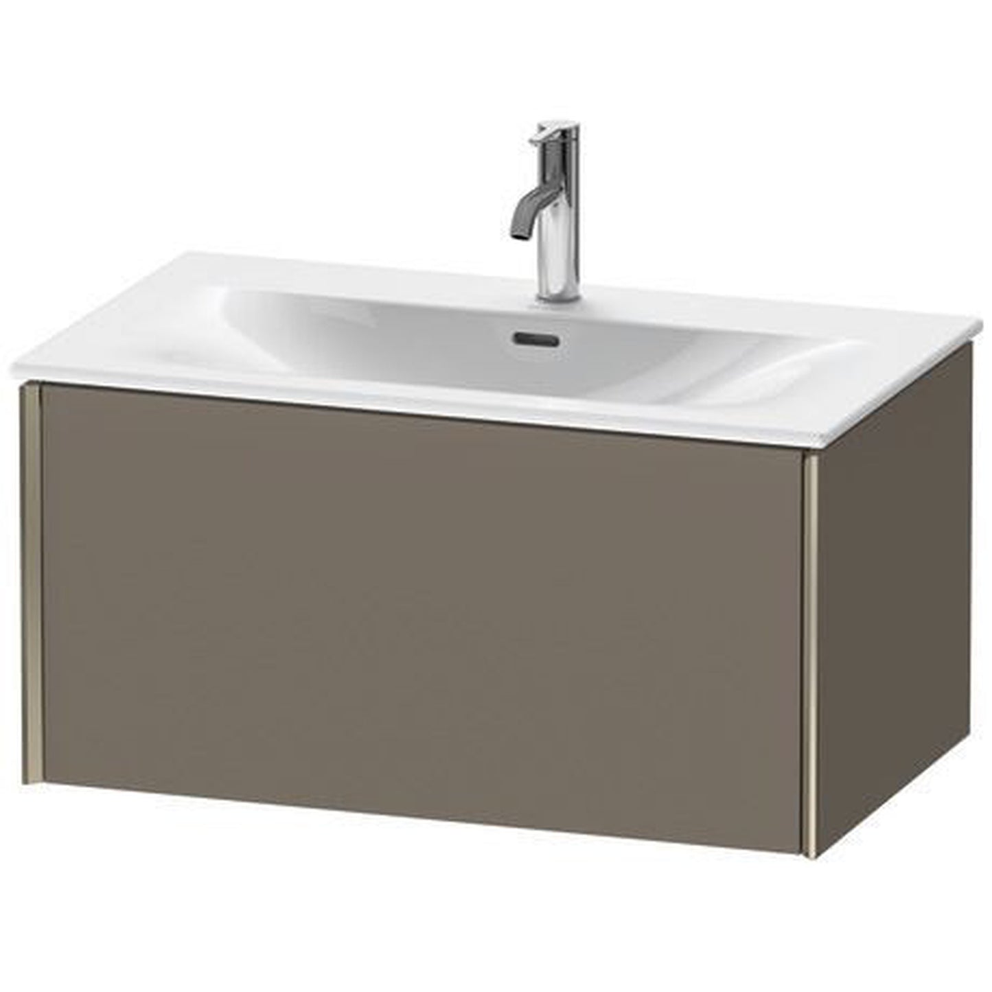 Duravit Xviu 32" x 16" x 19" One Drawer Wall-Mount Vanity Unit, Flannel Grey Satin Matt Lacquer (XV40340B190)