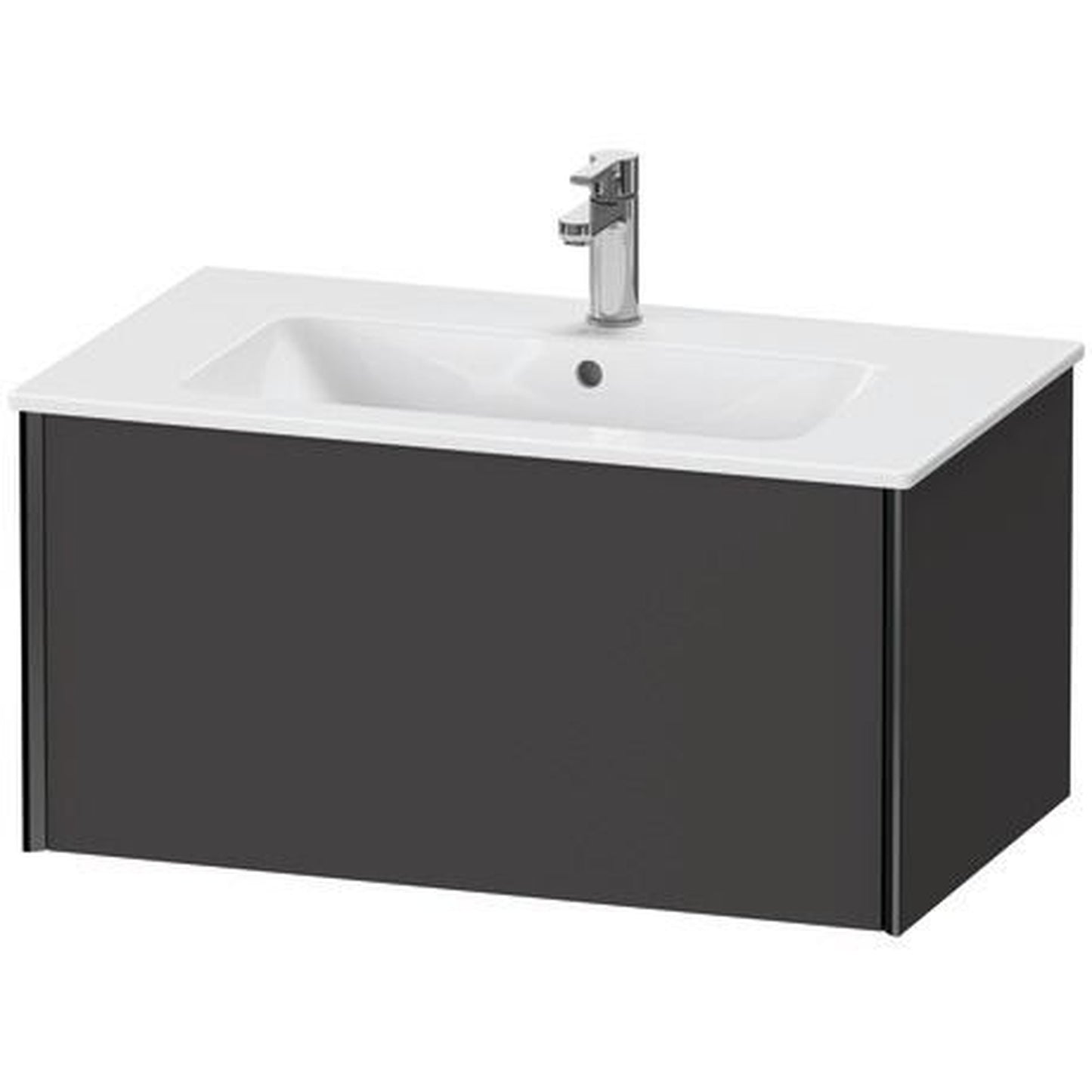 Duravit Xviu 32" x 16" x 19" One Drawer Wall-Mount Vanity Unit, Graphite Super Matt (XV40260B280)