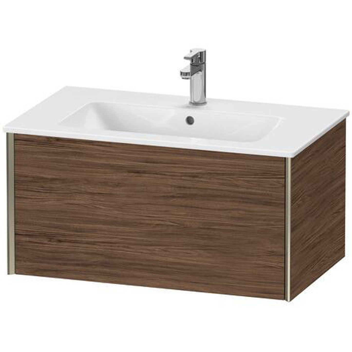 Duravit Xviu 32" x 16" x 19" One Drawer Wall-Mount Vanity Unit, Walnut Dark (XV40260B121)