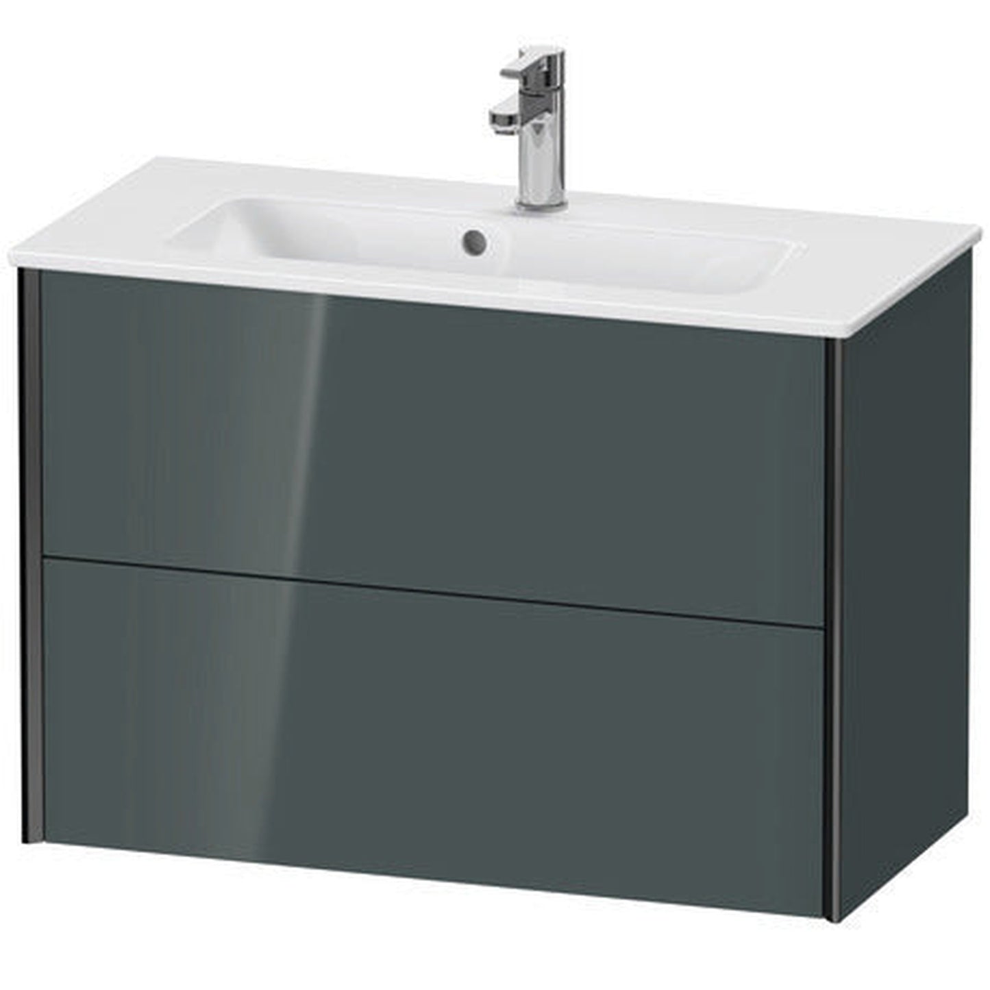 Duravit Xviu 32" x 22" x 15" Two Drawer Wall-Mount Vanity Unit, Dolomiti Grey High Gloss Lacquer (XV41790B238)