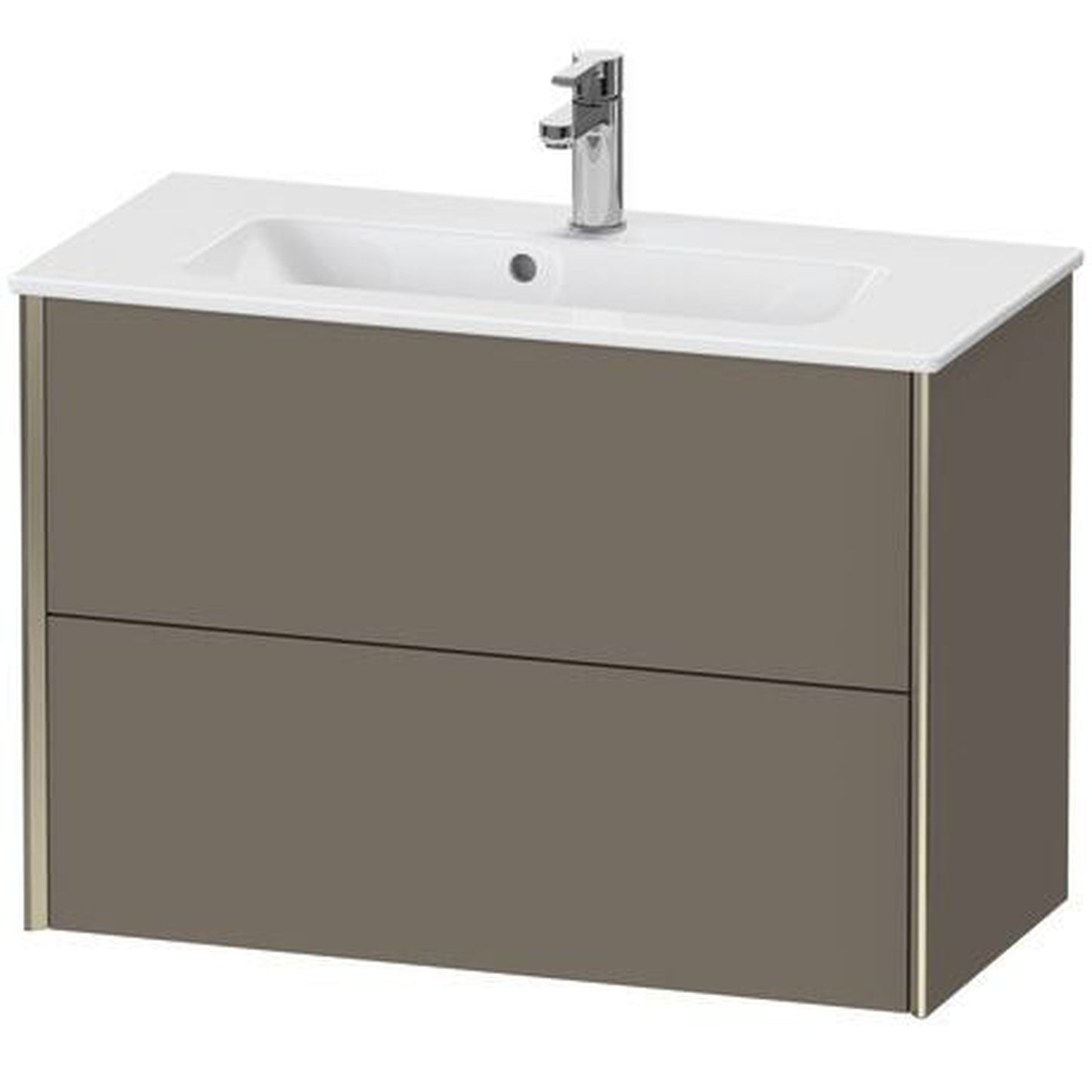 Duravit Xviu 32" x 22" x 15" Two Drawer Wall-Mount Vanity Unit, Flannel Grey Satin Matt Lacquer (XV41790B190)