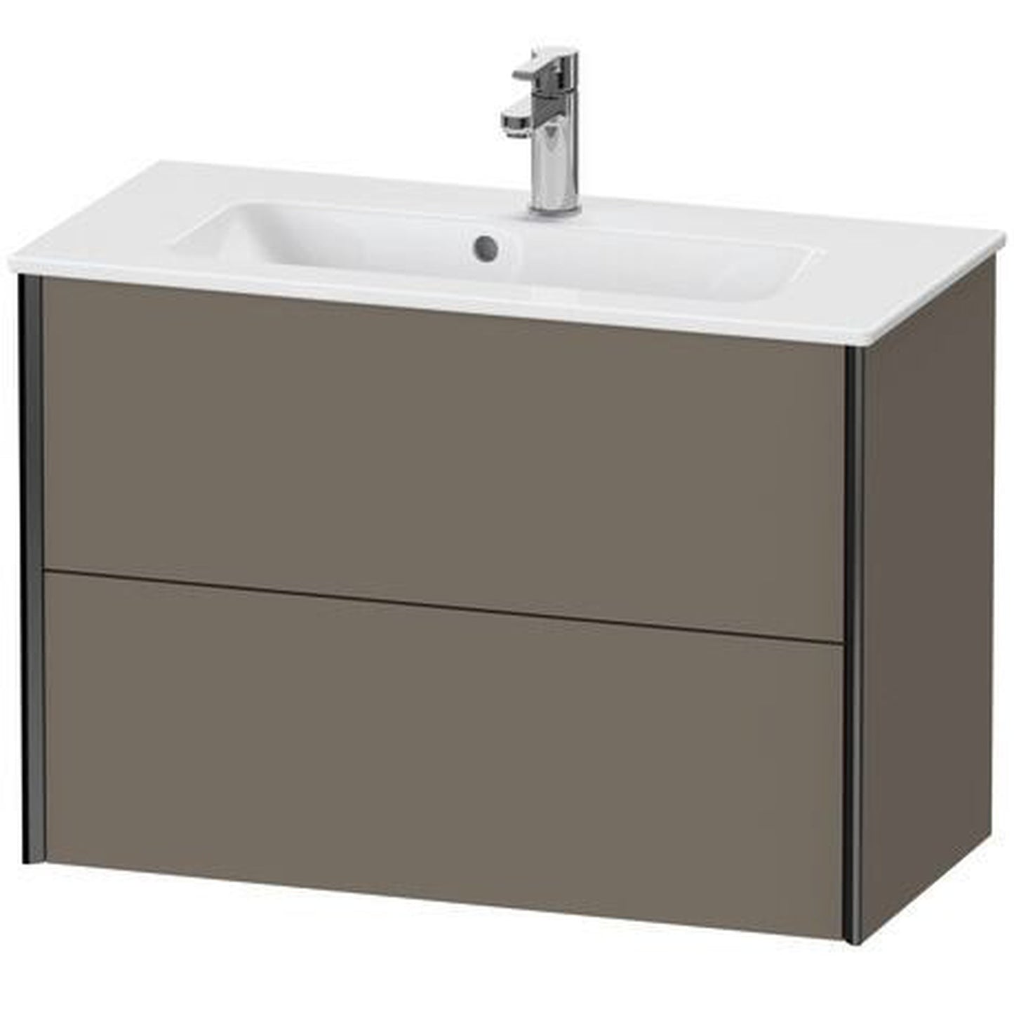 Duravit Xviu 32" x 22" x 15" Two Drawer Wall-Mount Vanity Unit, Flannel Grey Satin Matt Lacquer (XV41790B290)