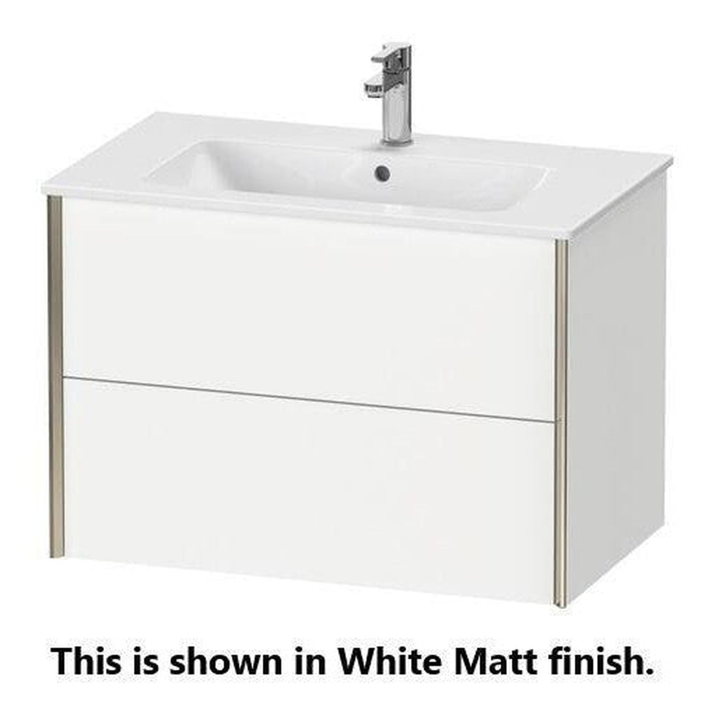 Duravit Xviu 32" x 22" x 19" Two Drawer Wall-Mount Vanity Unit, Cappuccino High Gloss (XV41260B186)