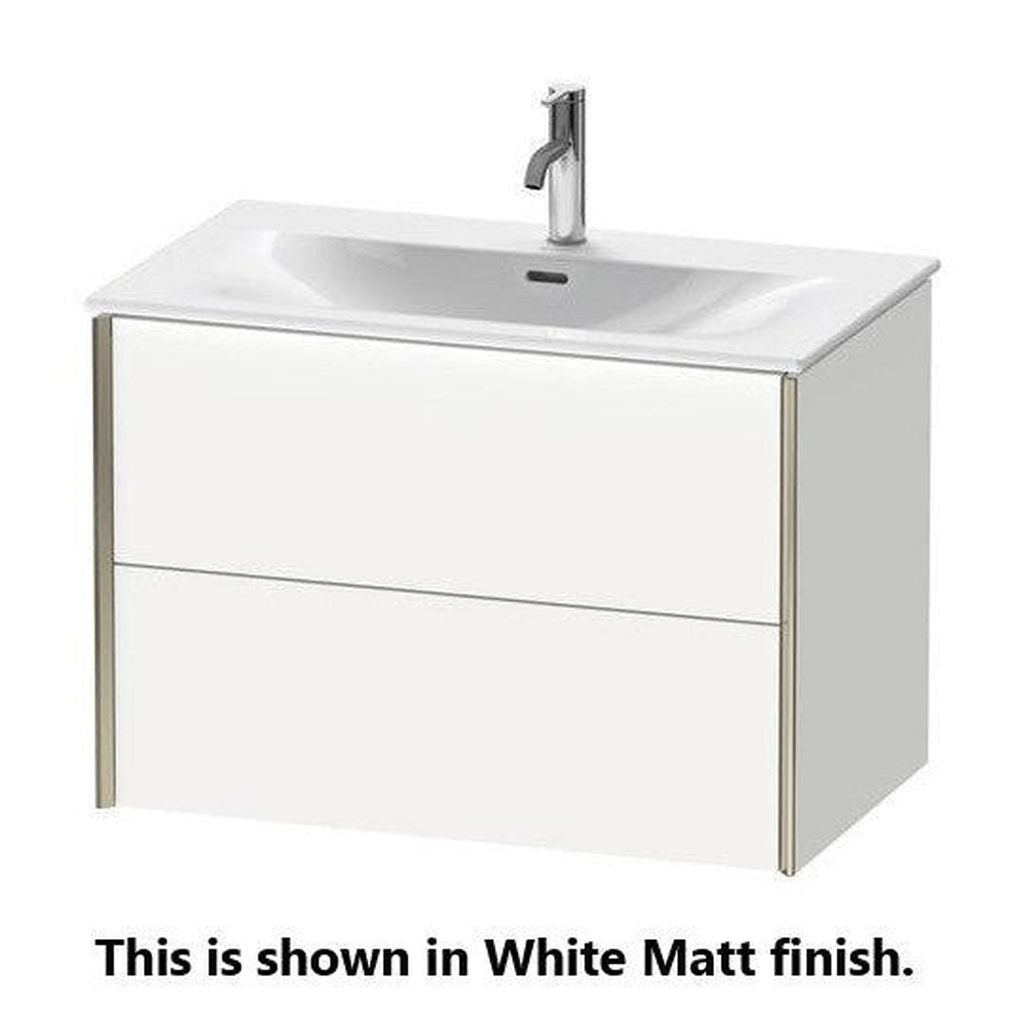 Duravit Xviu 32" x 22" x 19" Two Drawer Wall-Mount Vanity Unit, Cappuccino High Gloss (XV41340B286)