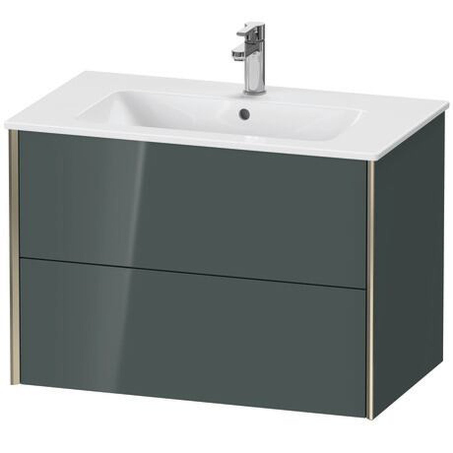 Duravit Xviu 32" x 22" x 19" Two Drawer Wall-Mount Vanity Unit, Dolomiti Grey High Gloss Lacquer (XV41260B138)