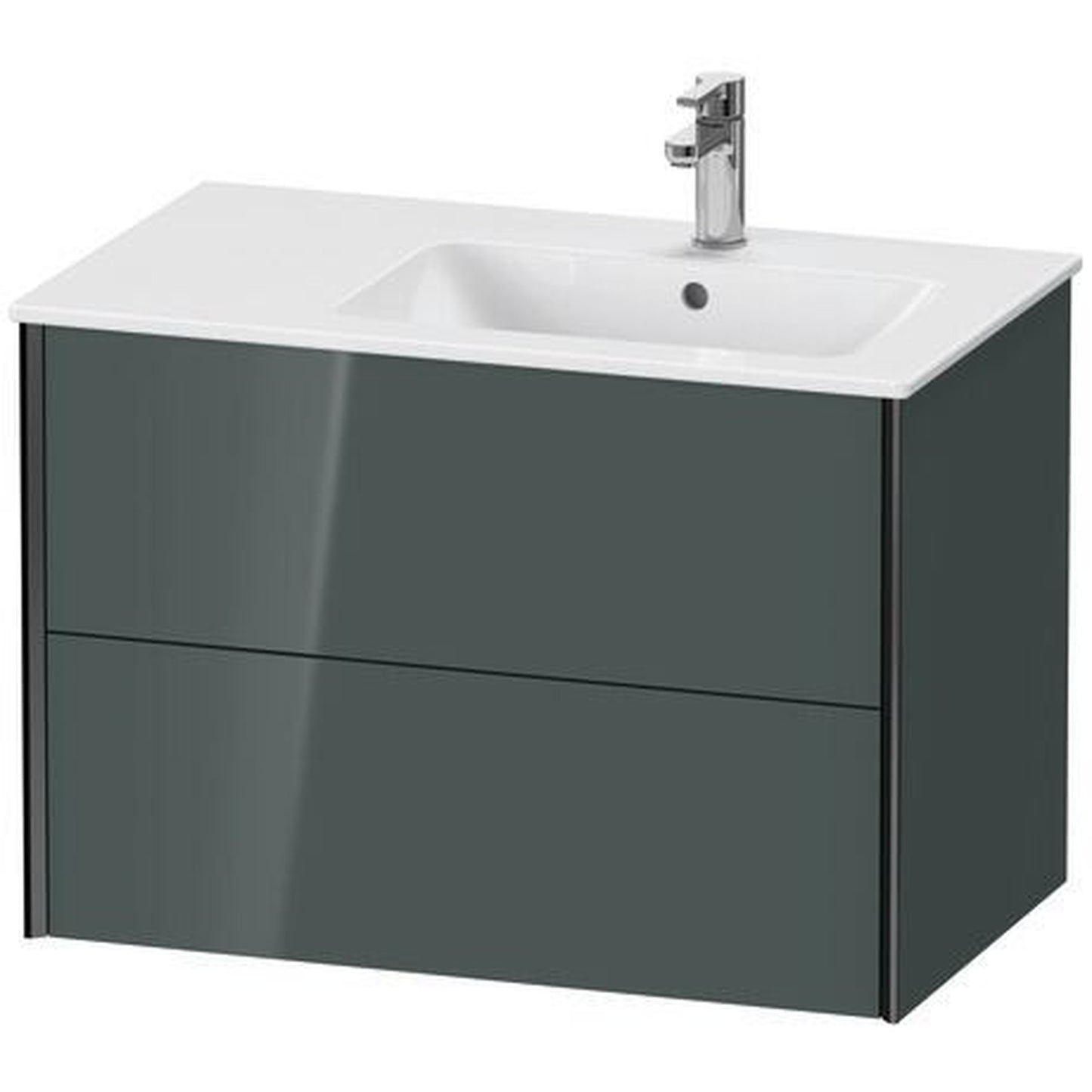 Duravit Xviu 32" x 22" x 19" Two Drawer Wall-Mount Vanity Unit, Dolomiti Grey High Gloss Lacquer (XV41590B238)