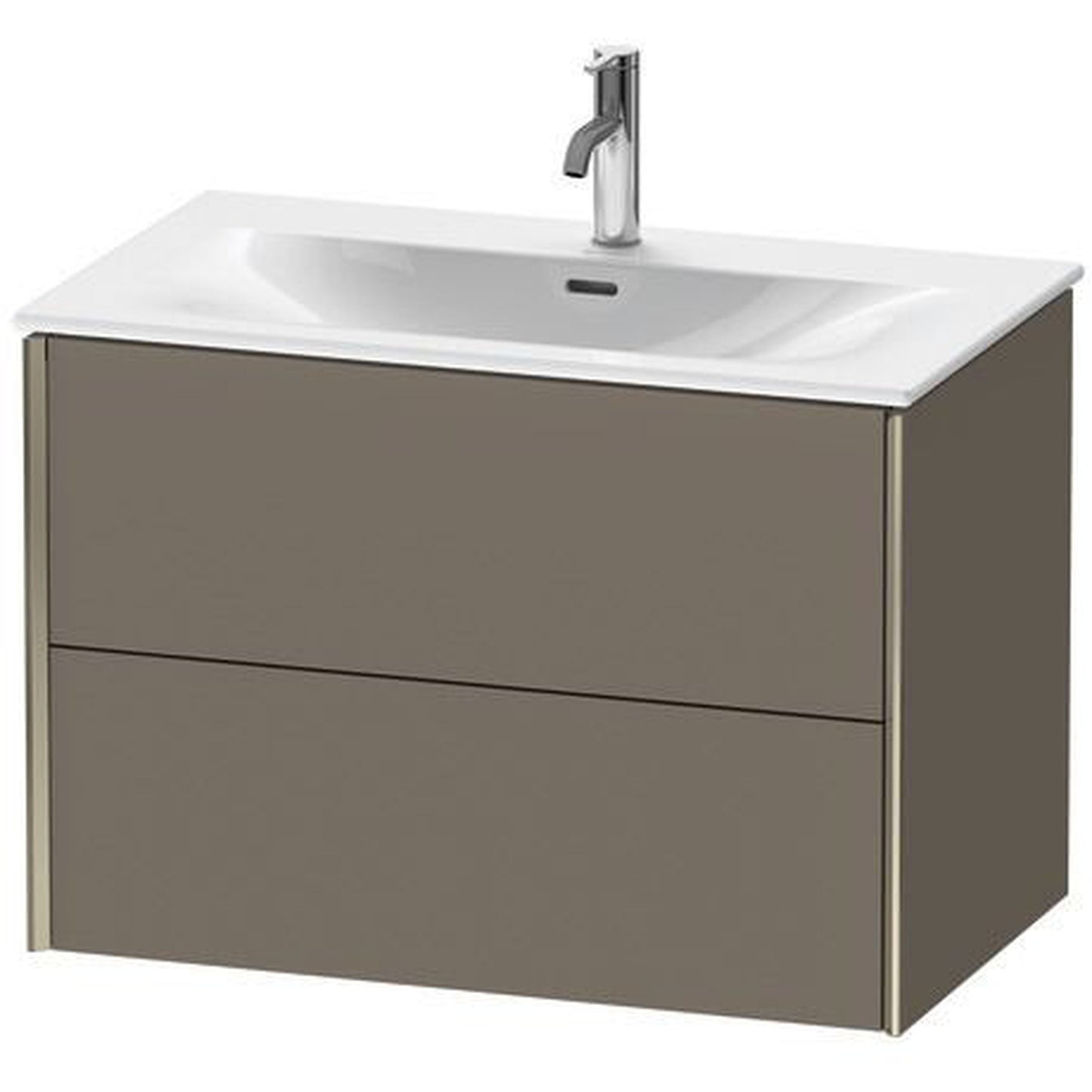 Duravit Xviu 32" x 22" x 19" Two Drawer Wall-Mount Vanity Unit, Flannel Grey Satin Matt Lacquer (XV41340B190)