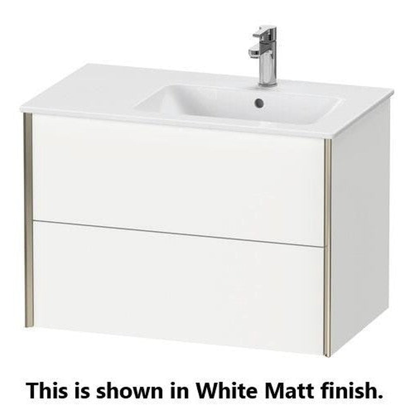Duravit Xviu 32" x 22" x 19" Two Drawer Wall-Mount Vanity Unit, Flannel Grey Satin Matt Lacquer (XV41590B190)