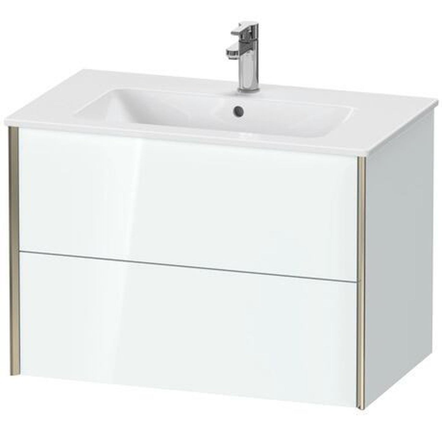 Duravit Xviu 32" x 22" x 19" Two Drawer Wall-Mount Vanity Unit, White High Gloss Lacquer (XV41260B185)