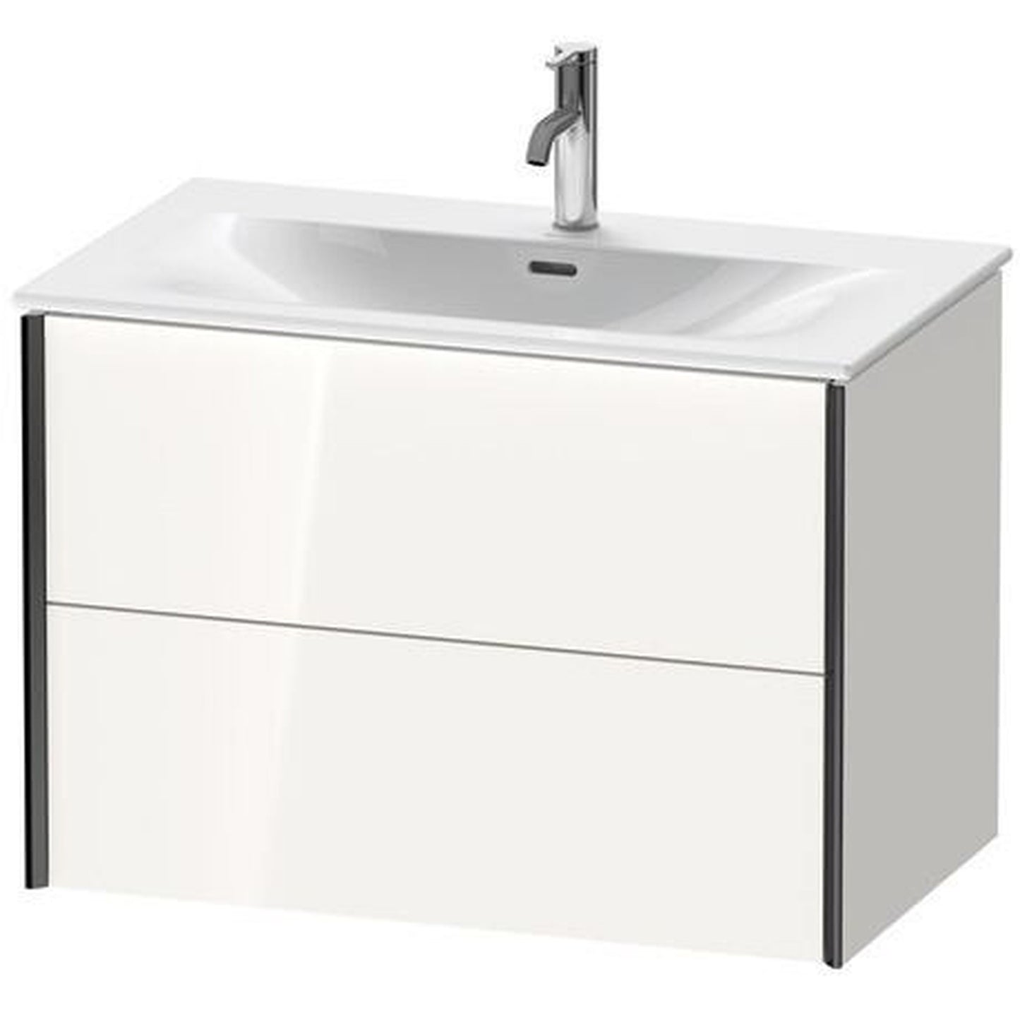 Duravit Xviu 32" x 22" x 19" Two Drawer Wall-Mount Vanity Unit, White High Gloss Lacquer (XV41340B285)