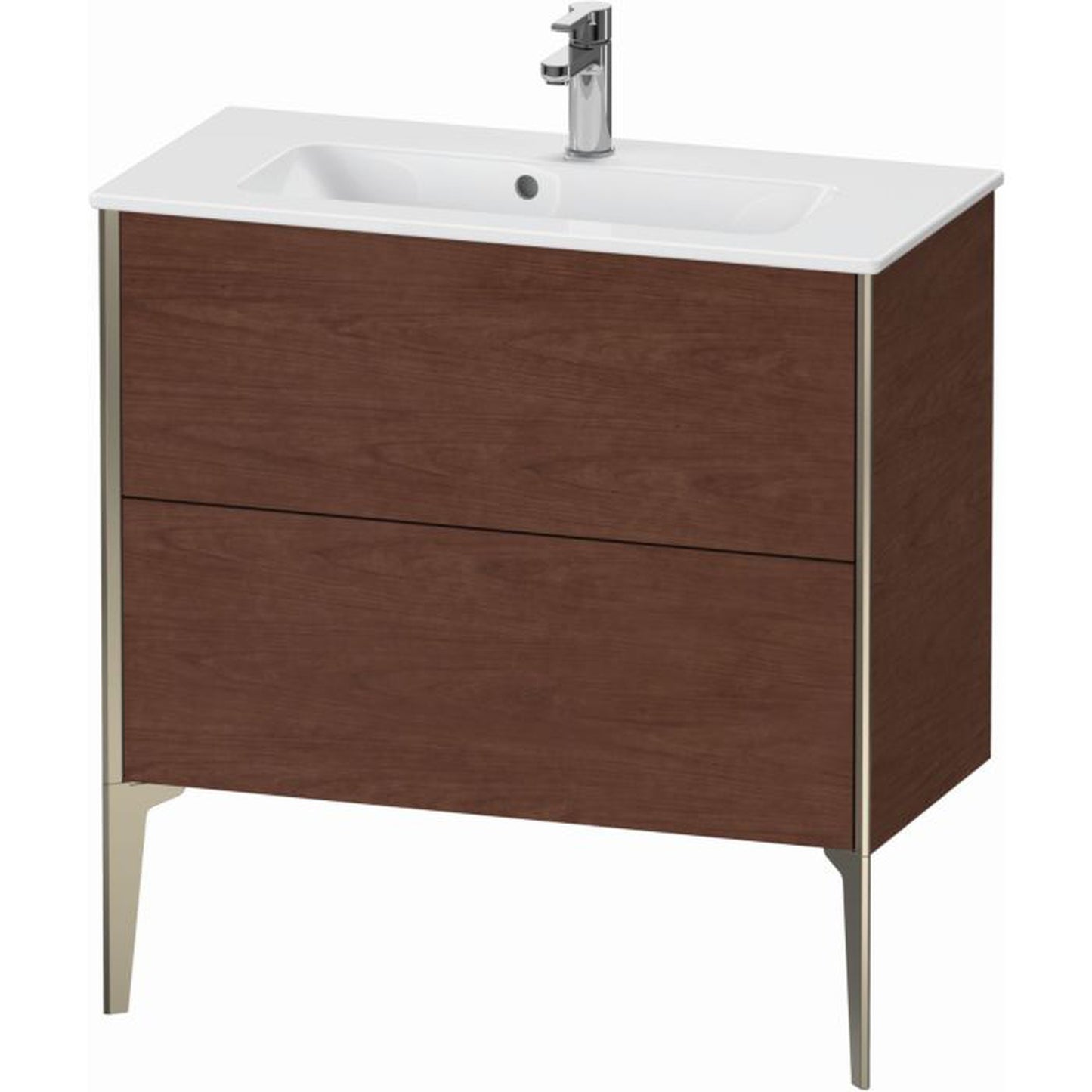 Duravit Xviu 32" x 23" x 15" Two Drawer Floorstanding Vanity Unit, American Walnut (XV44890B113)