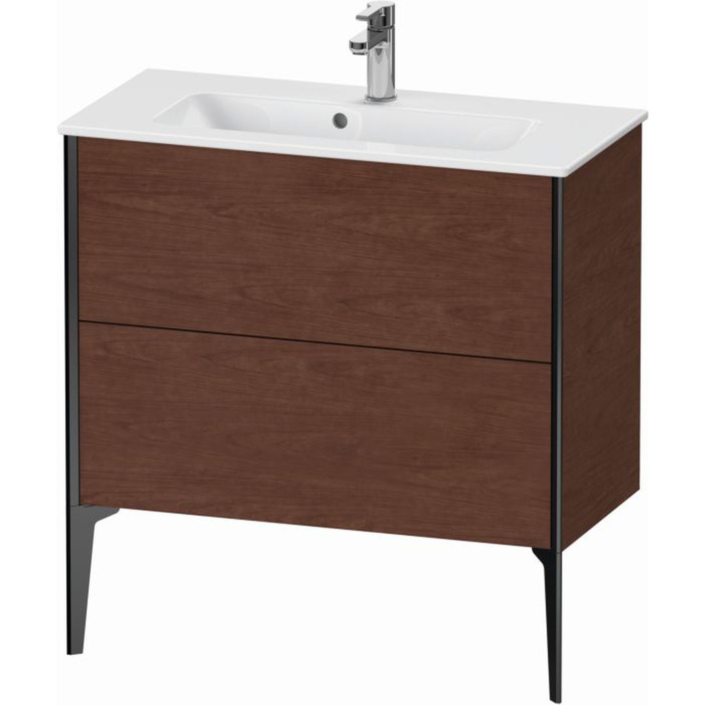 Duravit Xviu 32" x 23" x 15" Two Drawer Floorstanding Vanity Unit, American Walnut (XV44890B213)