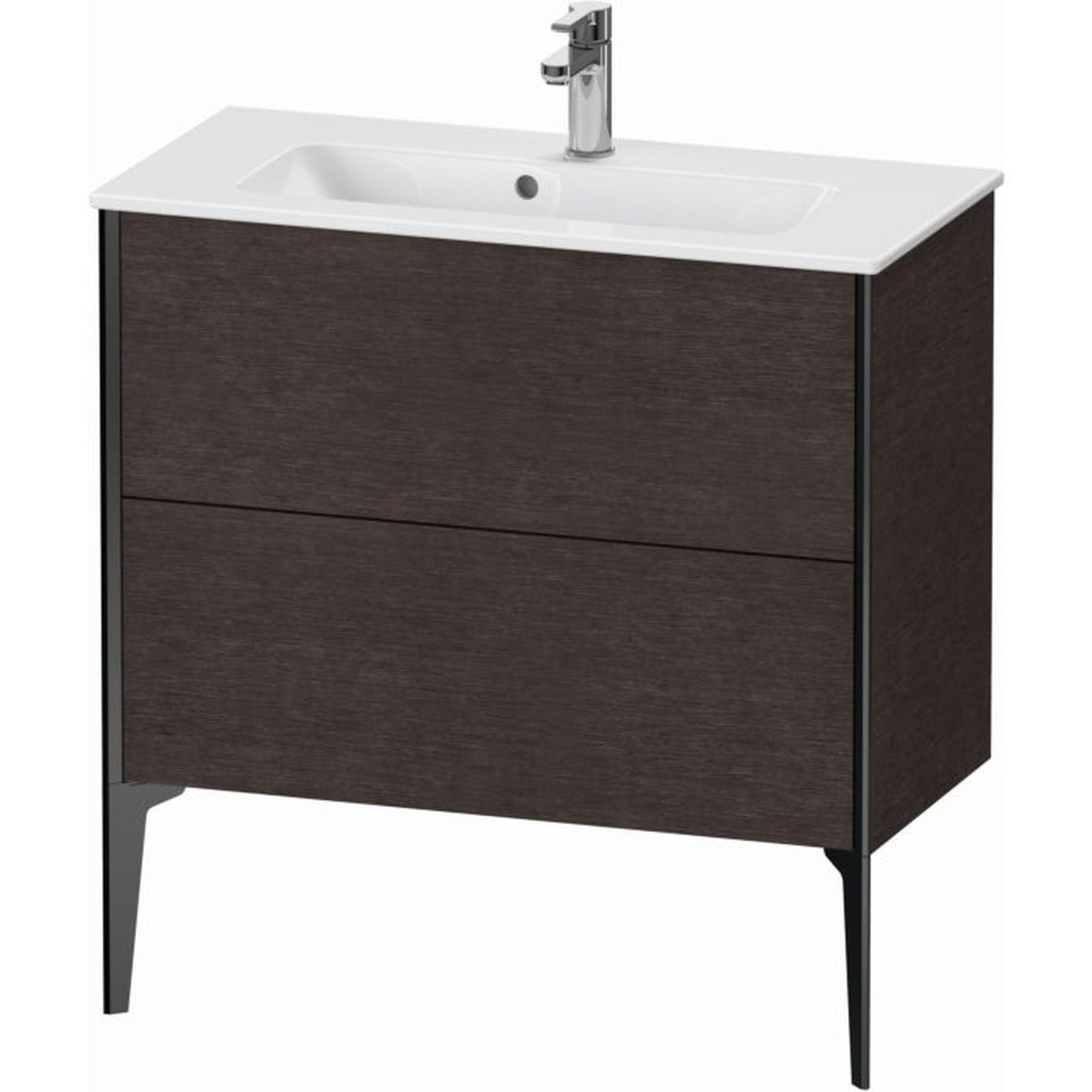 Duravit Xviu 32" x 23" x 15" Two Drawer Floorstanding Vanity Unit, Brushed Dark Oak Real Wood Veneer (XV44890B272)